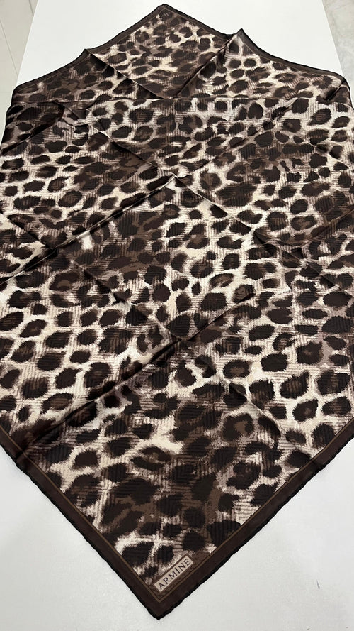 Armine '25-'26 Sura İpek Kış Sezonu Acı Kahve-Leopar