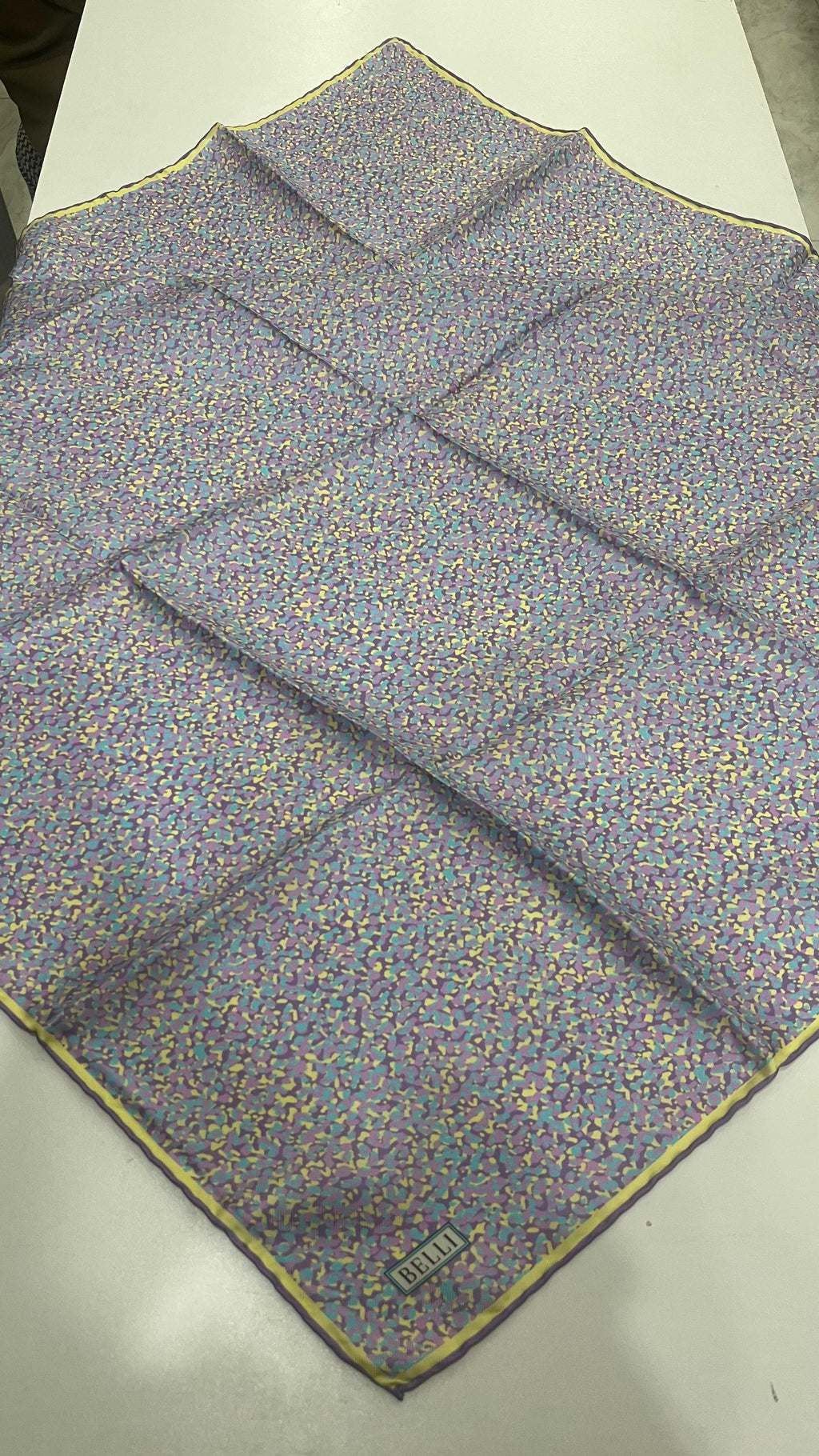 BELLI '25 Kış Sezonu Twill İpek Eşarp Sarı-Lila