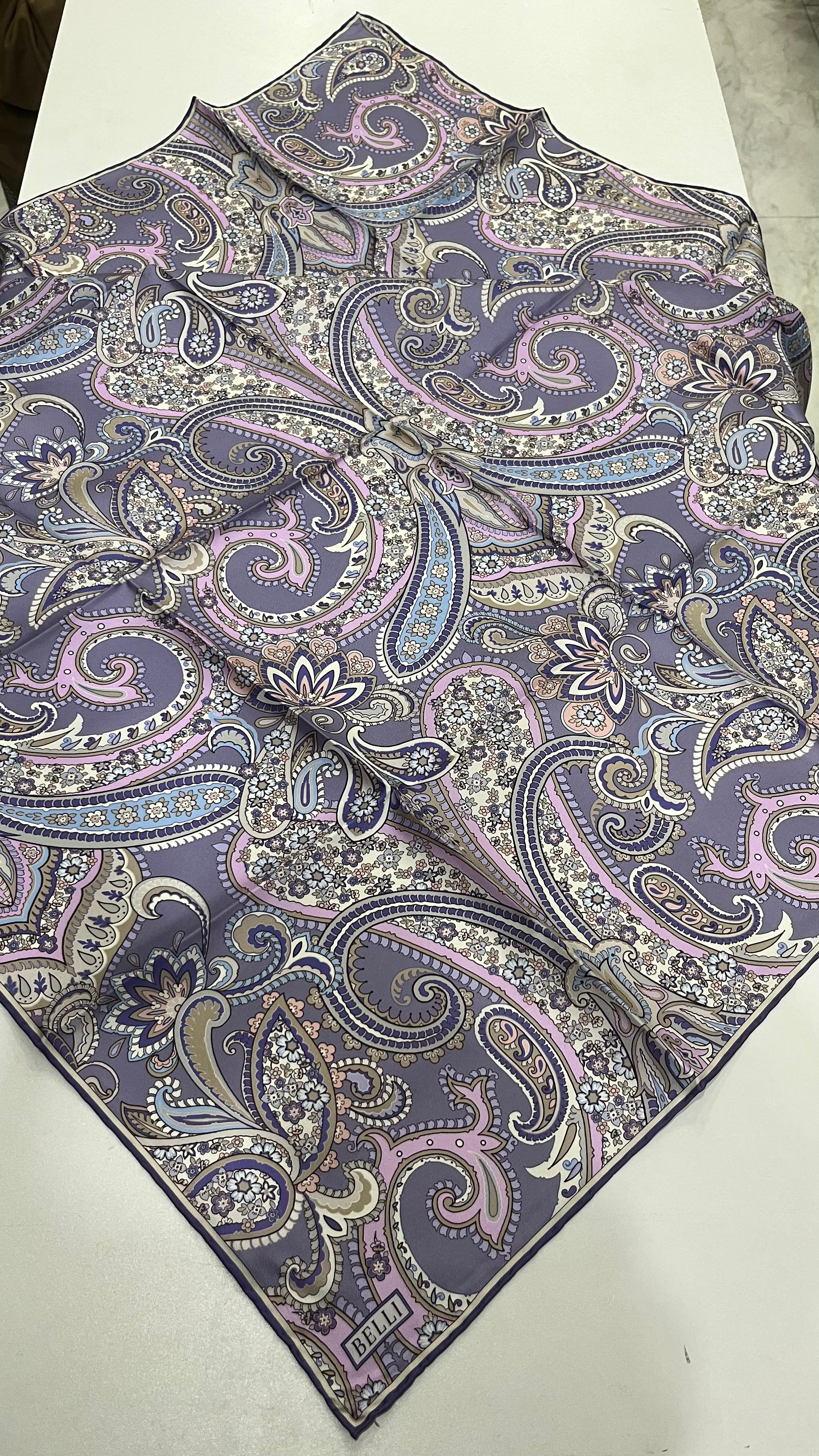 BELLI '25 Kış Sezonu Twill İpek Eşarp Lila