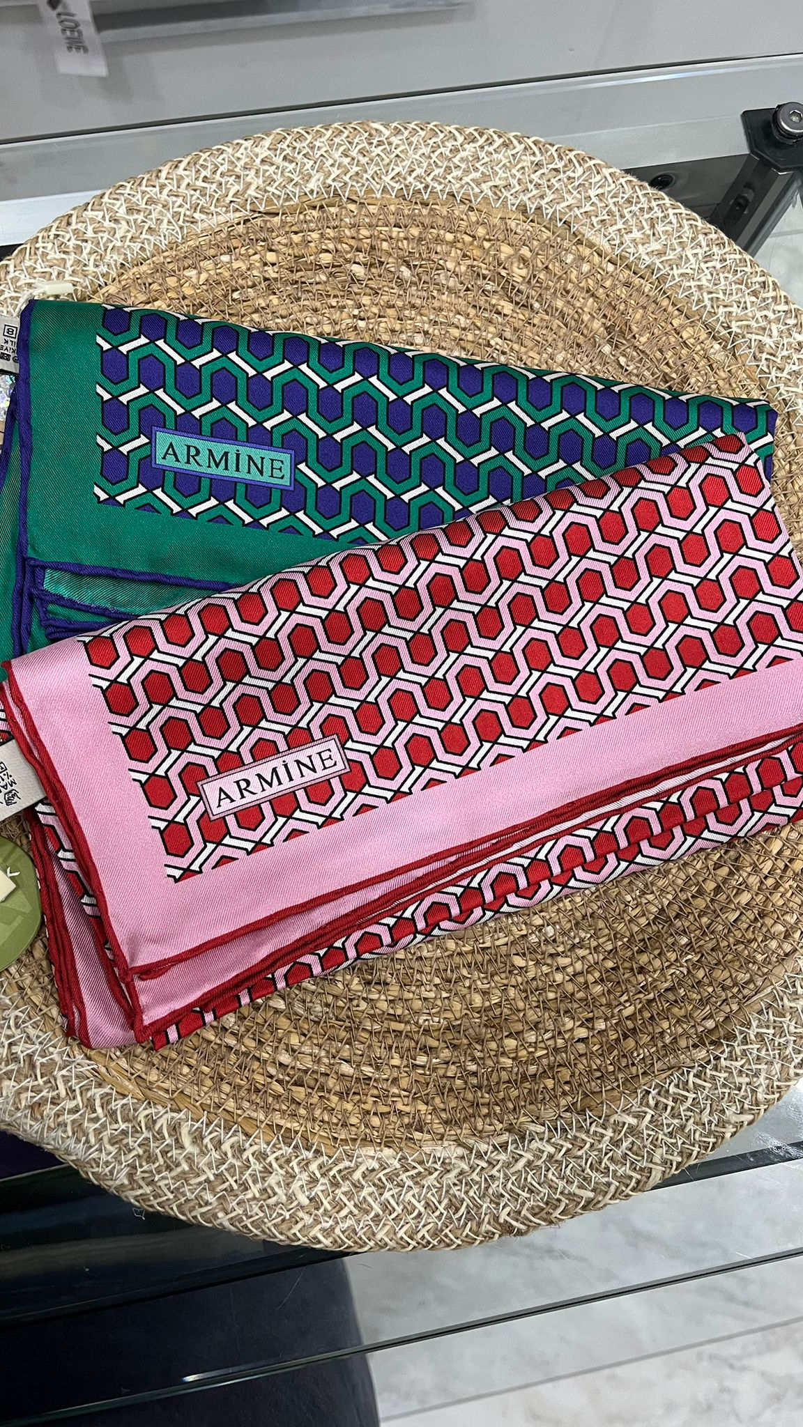 Armine Nostalji Twill İpek Eşarp Kırmızı Pembe