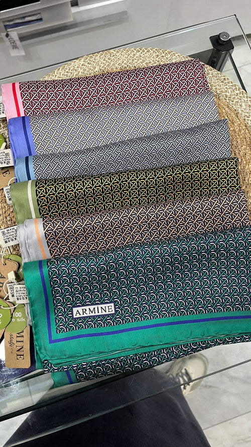 Armine Nostalji Twill İpek Eşarp Pembe