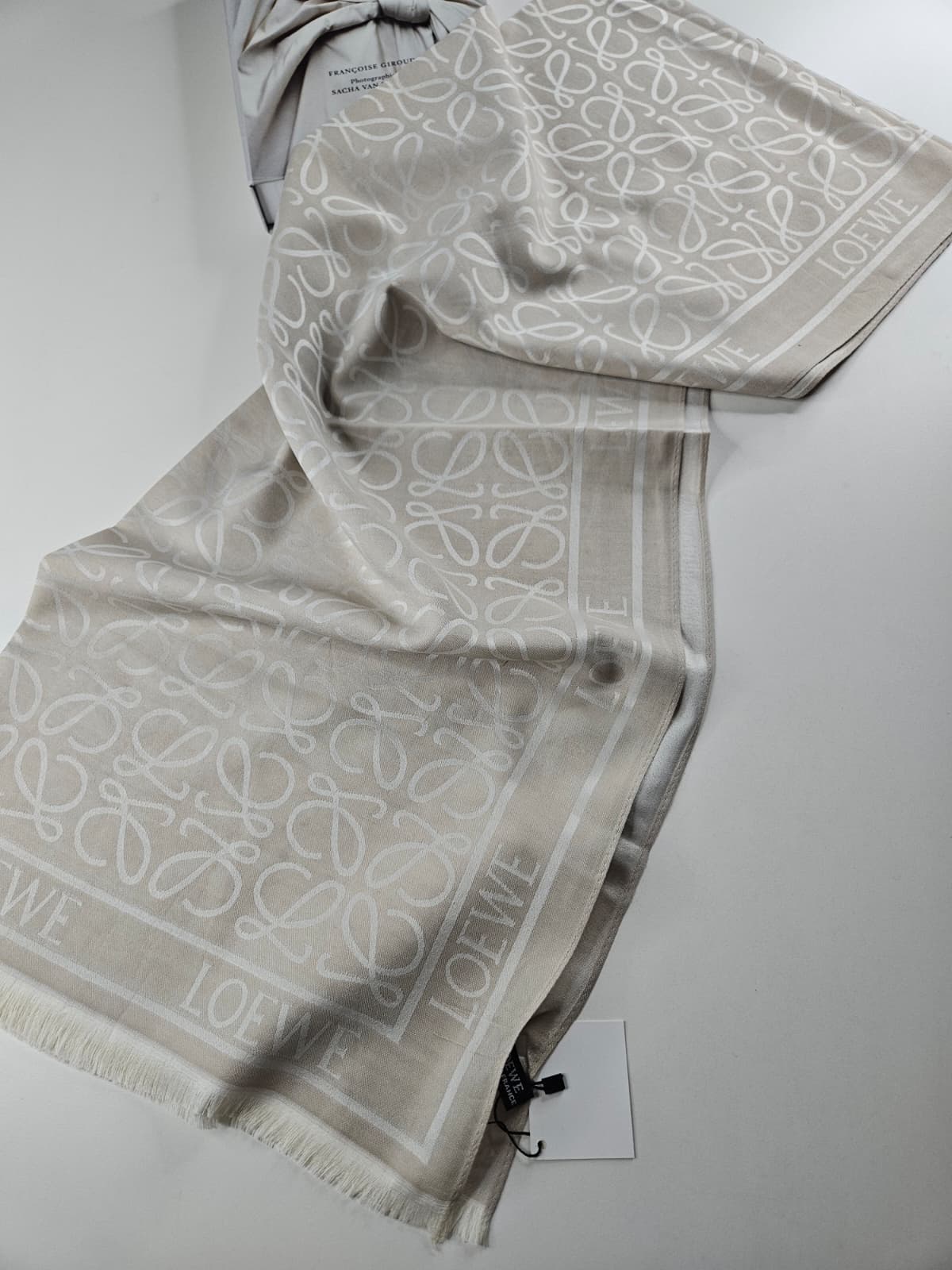 İthal Yün Pamuk Şal Lowe Desen Kum Beji