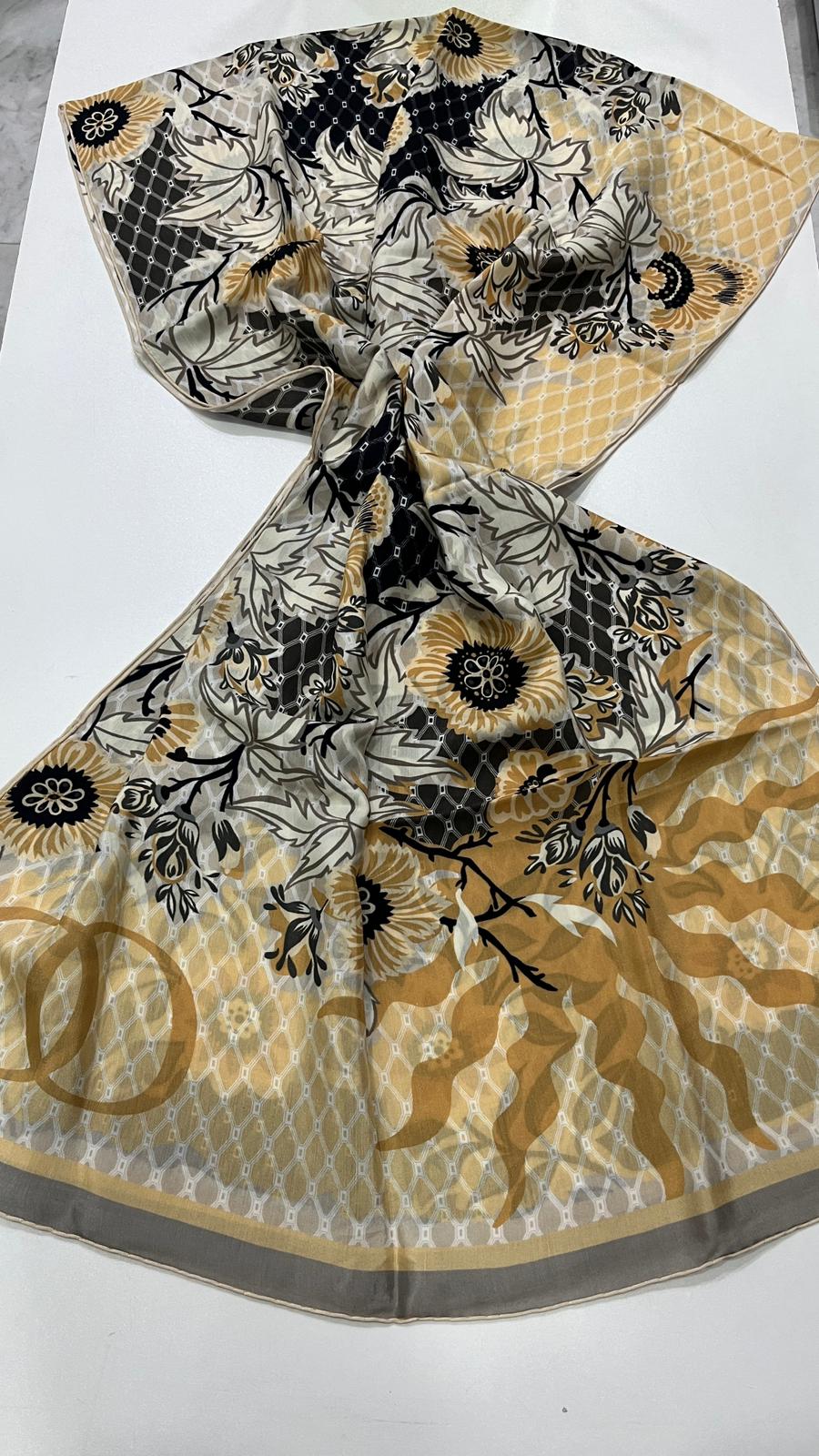 Çit Altın Floş Viskon Şal