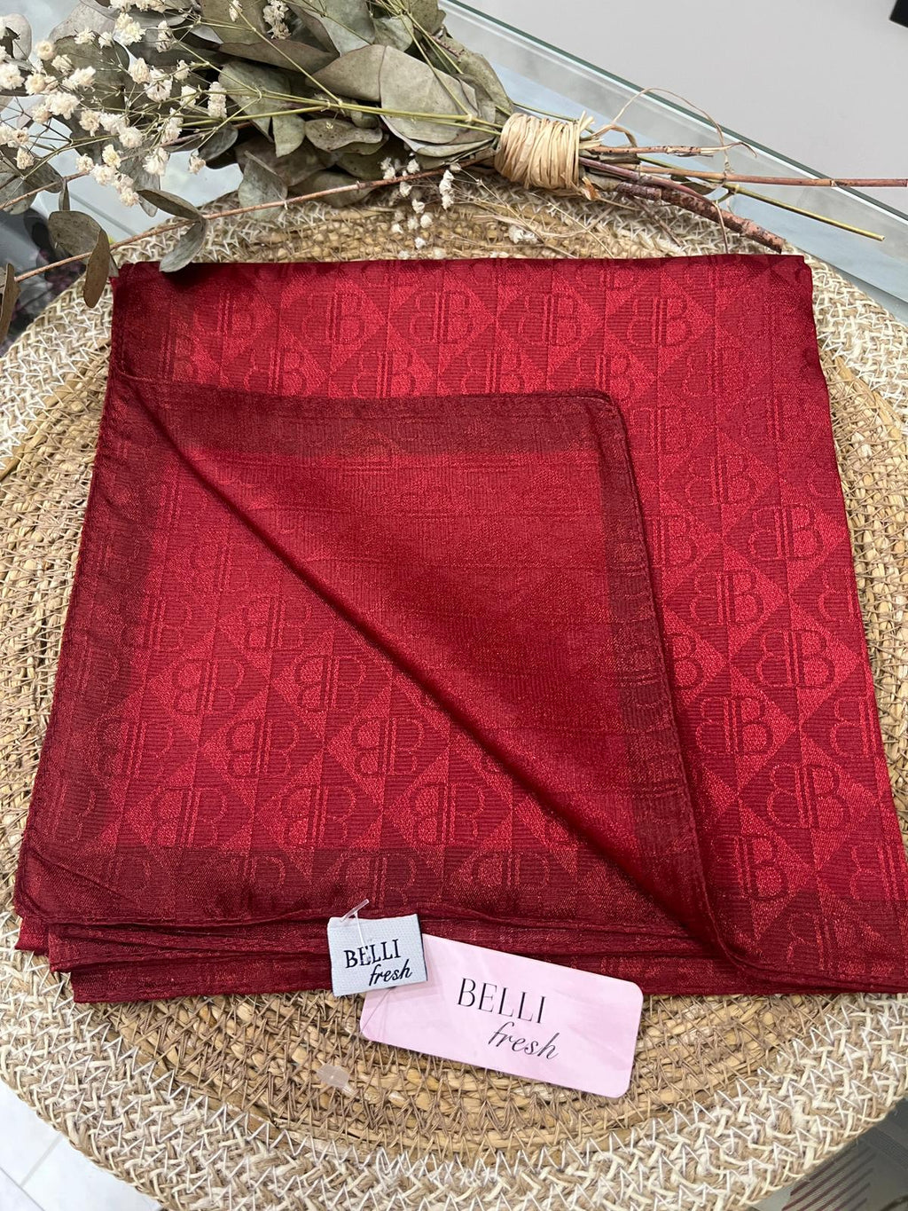 Monogram Eşarp Ala Kırmızı