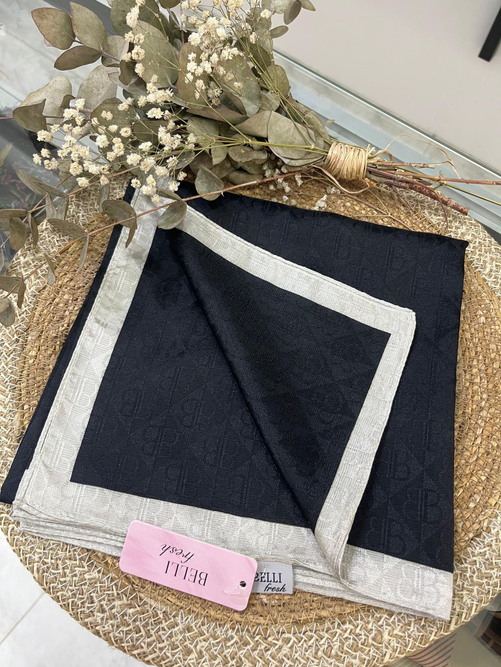 Monogram Eşarp Siyah