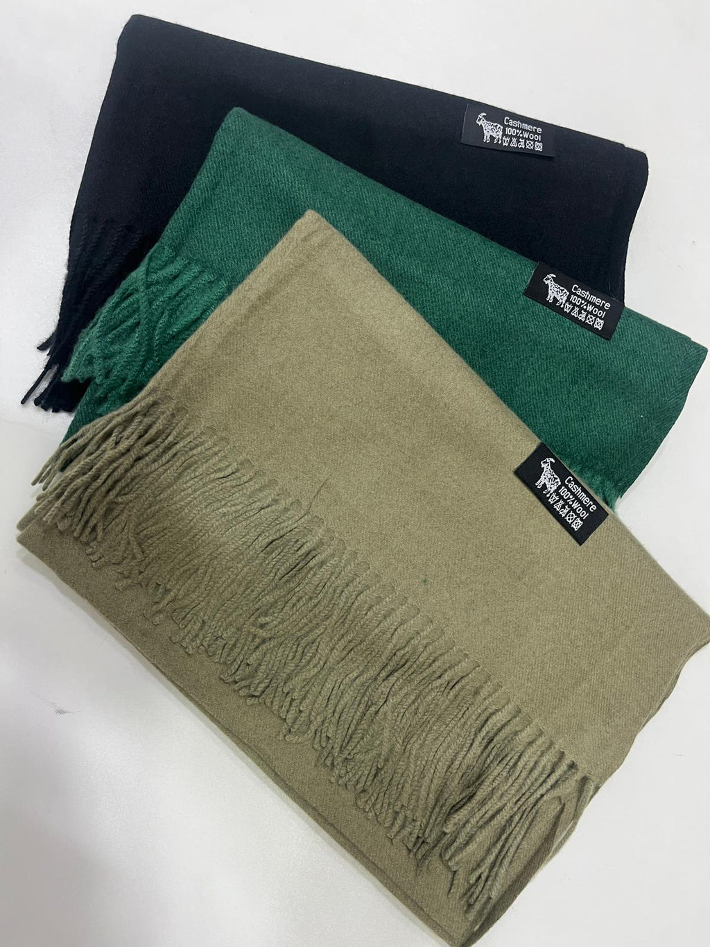 Cashmere Yün Omuz Şalı Petrol
