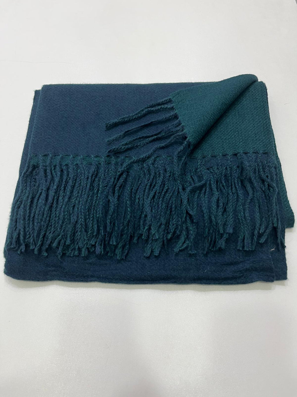 Cashmere Yün Omuz Şalı Petrol