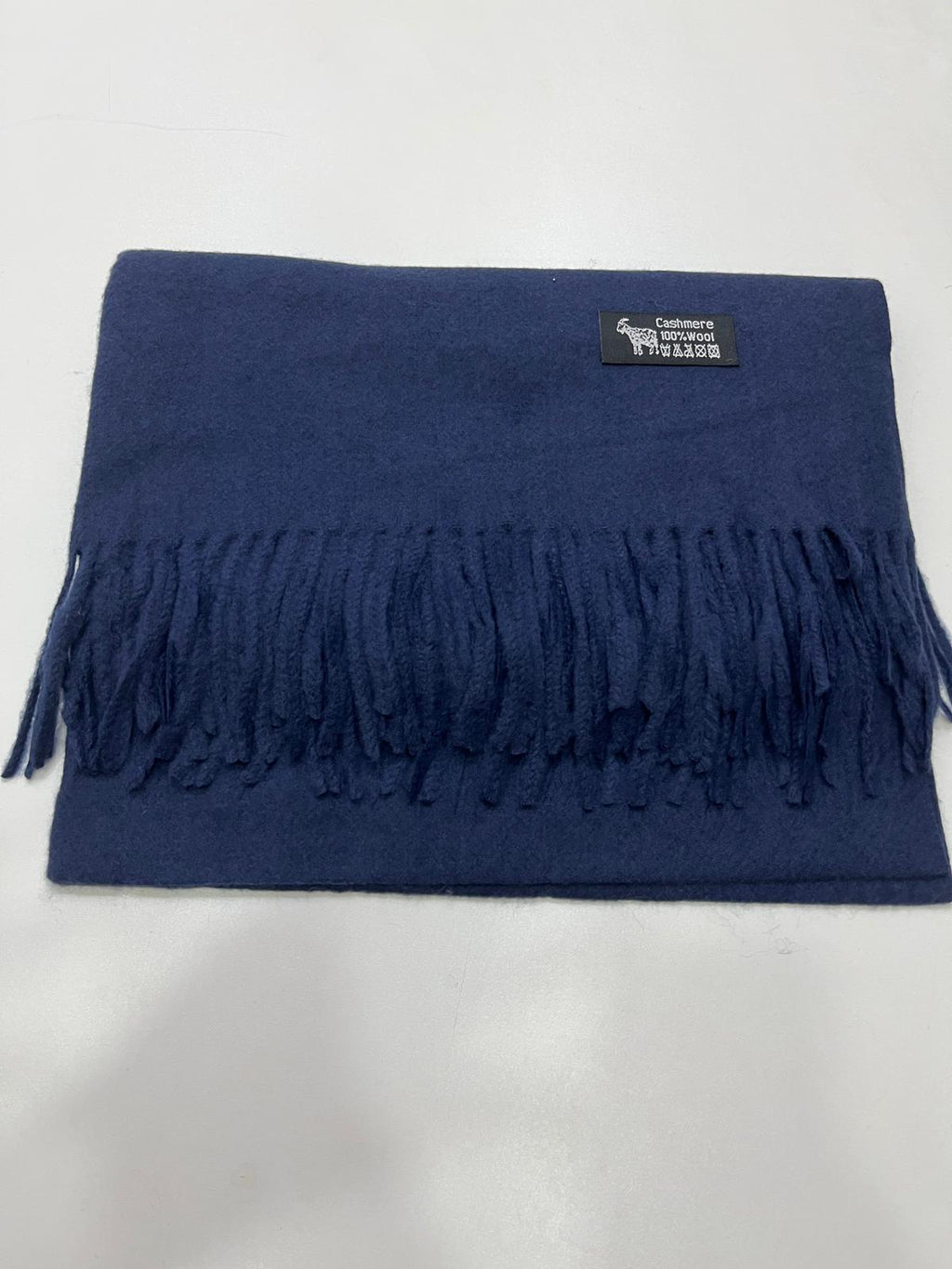 Cashmere Yün Omuz Şalı Lacivert