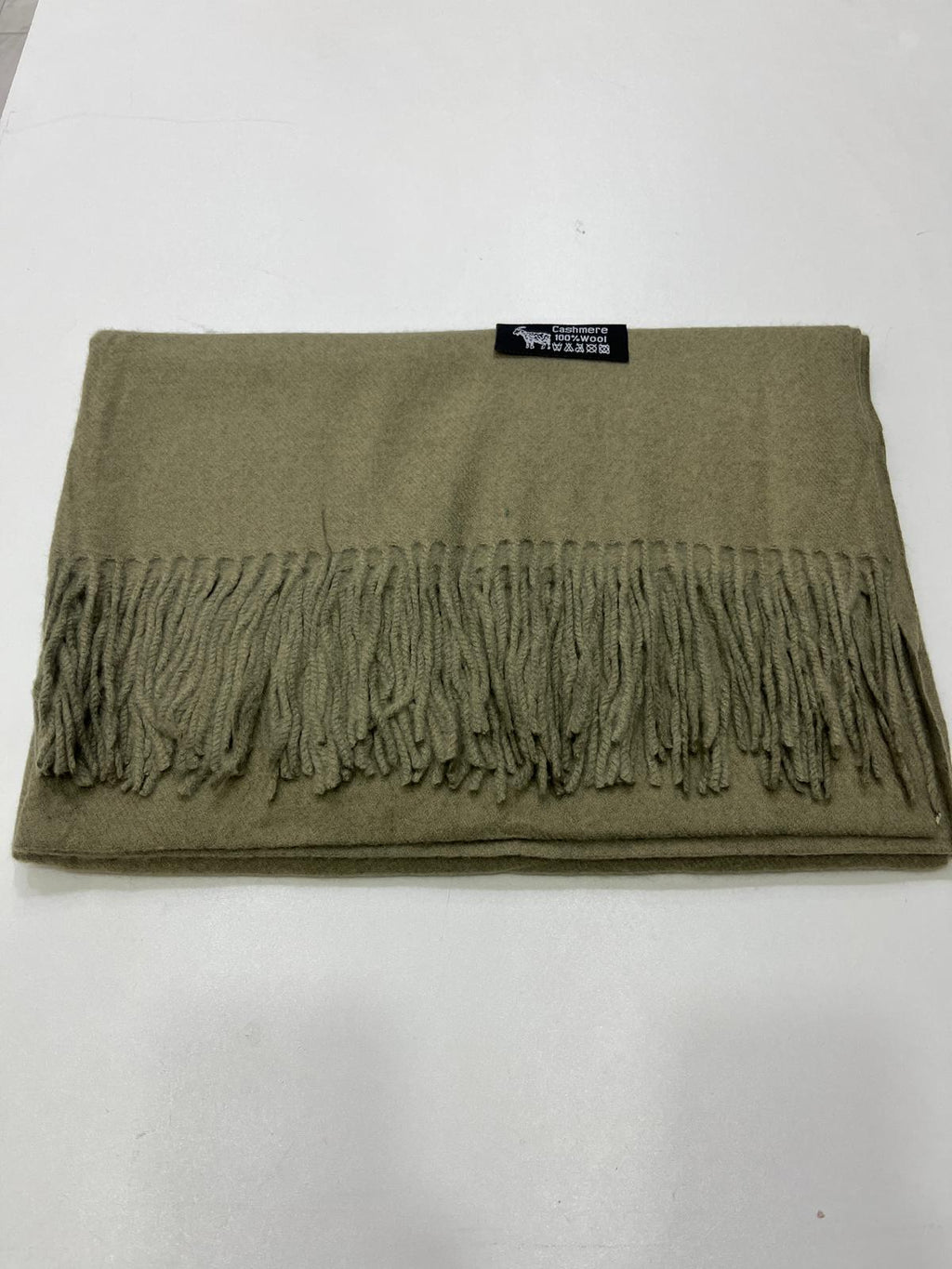 Cashmere Yün Omuz Şalı Haki