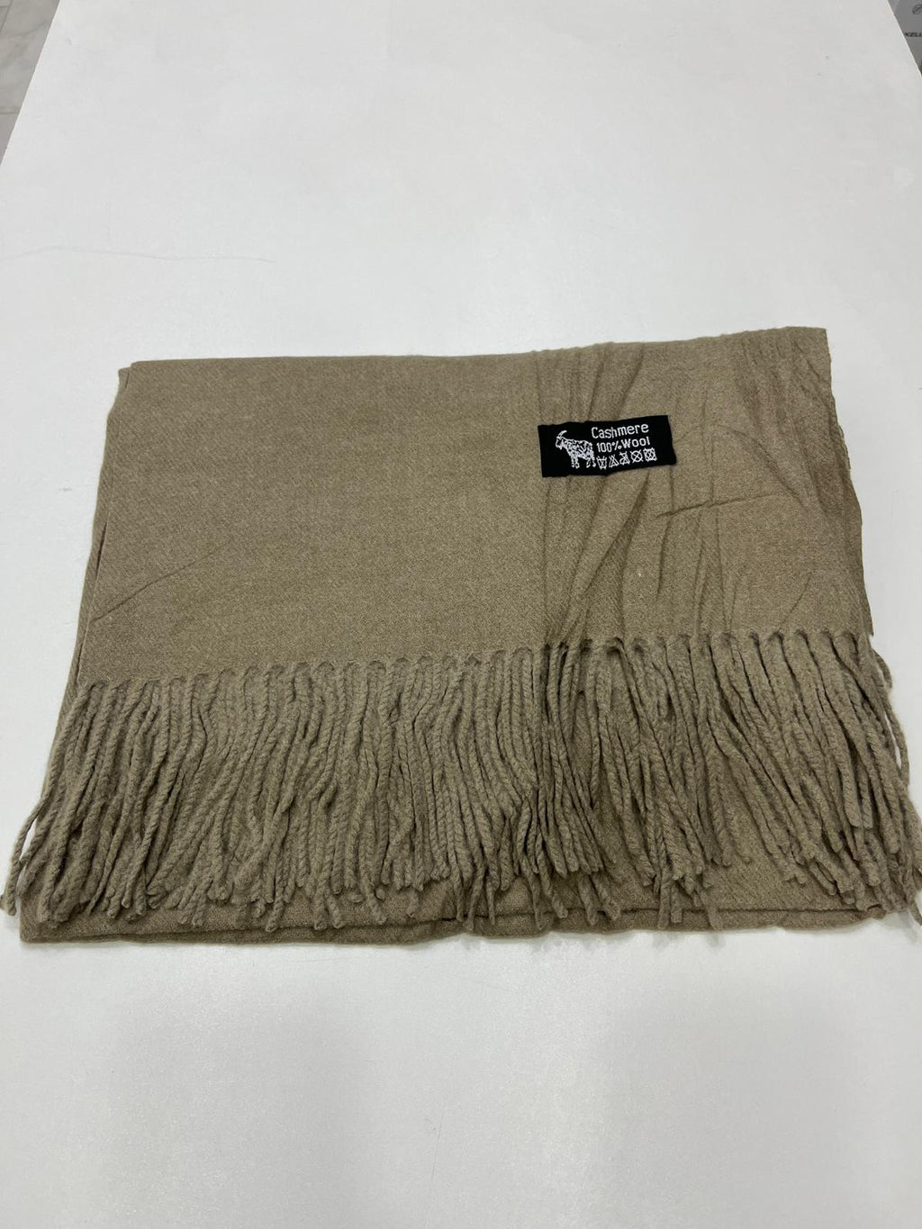 Cashmere Yün Omuz Şalı Ceviz Yeşili