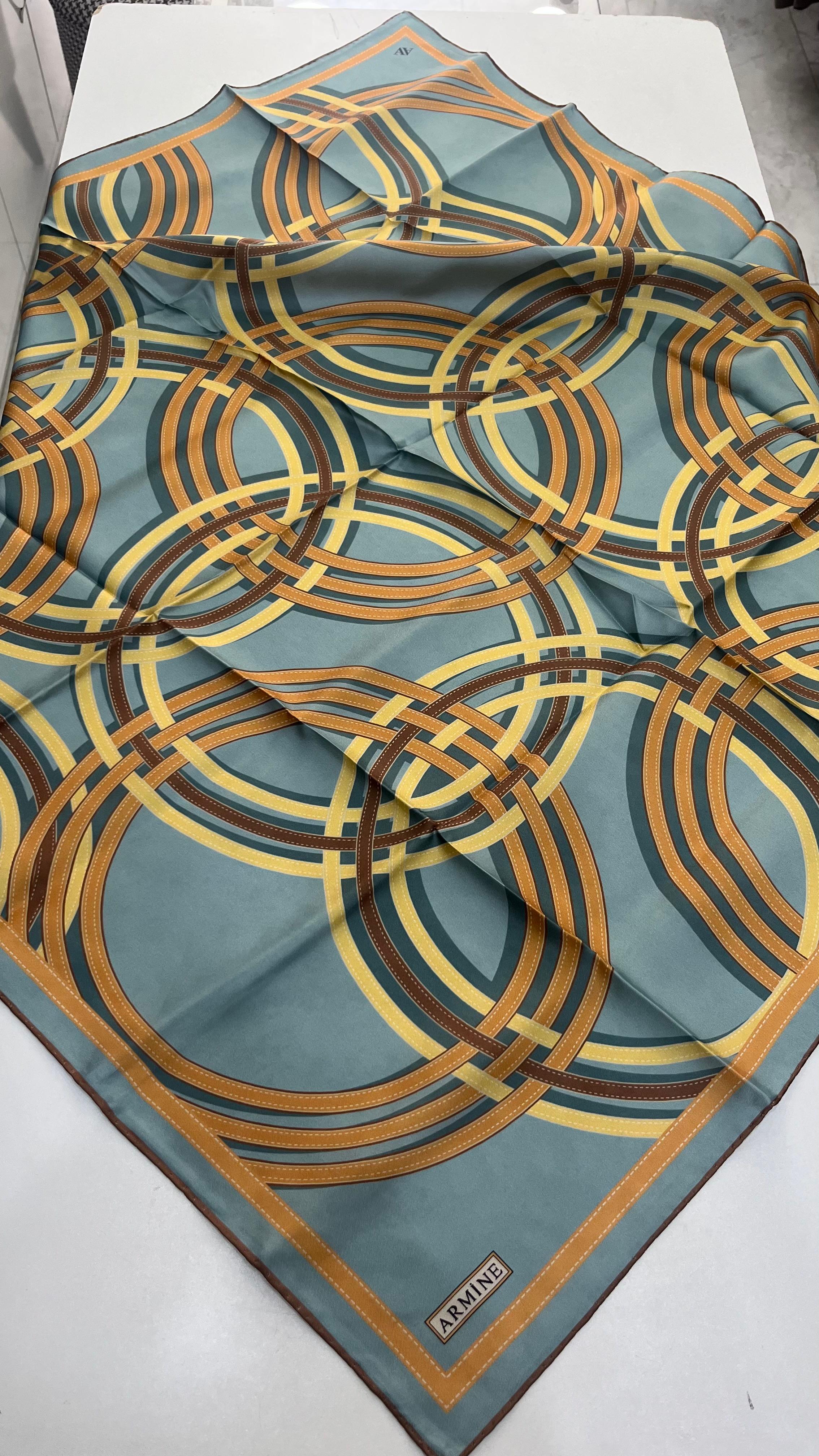 Armine 2025 Yaz Sezonu Twill İpek Eşarp Turkuaz