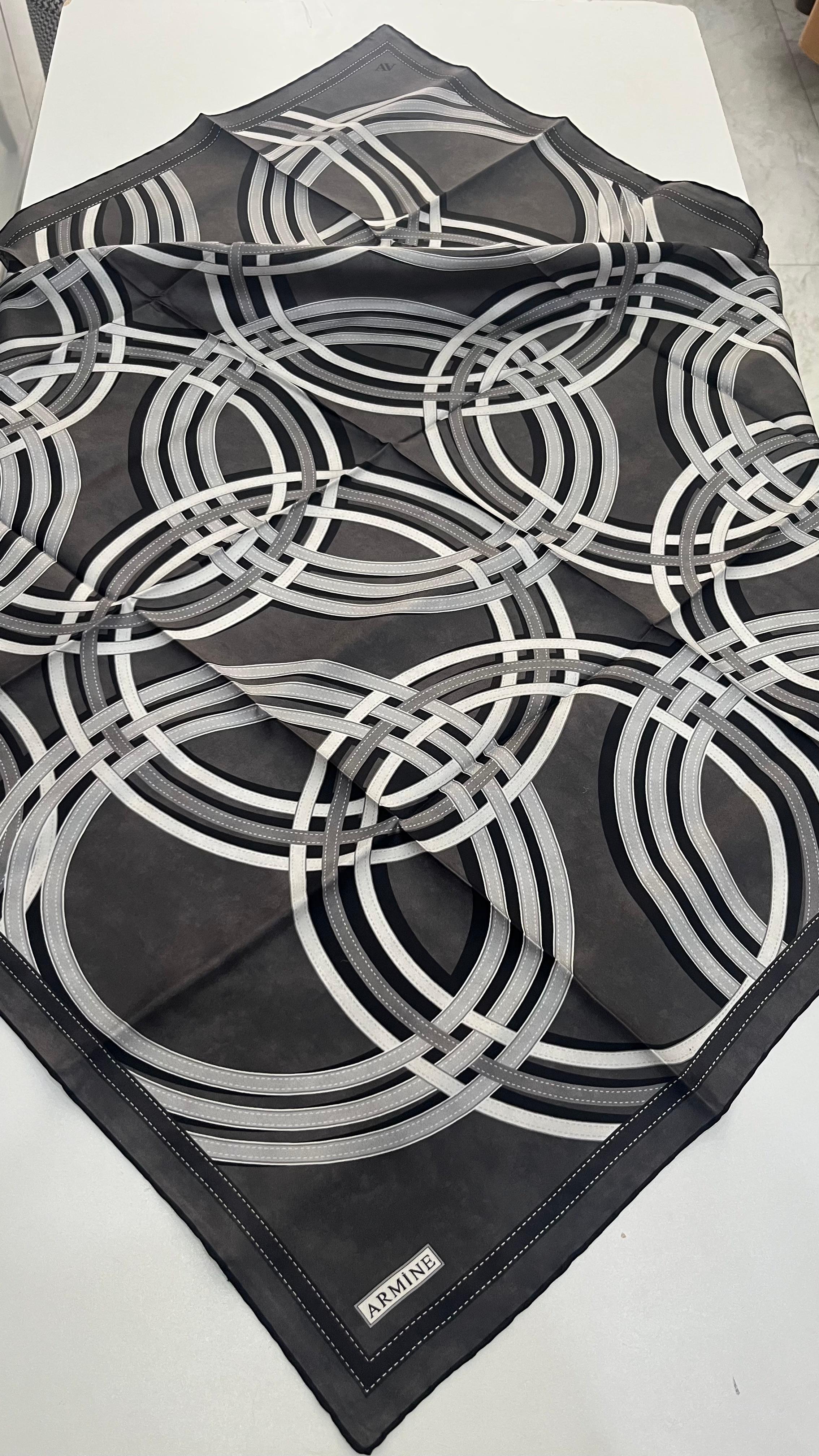 Armine 2025 Yaz Sezonu Twill İpek Eşarp Antrasit