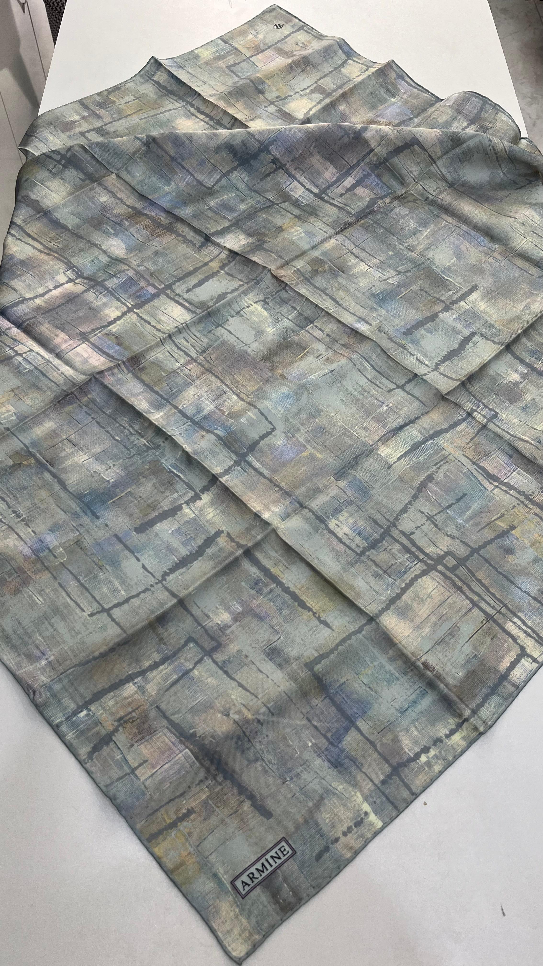 Armine 2025 Yaz sezonu Twill İpek Eşarp Gri