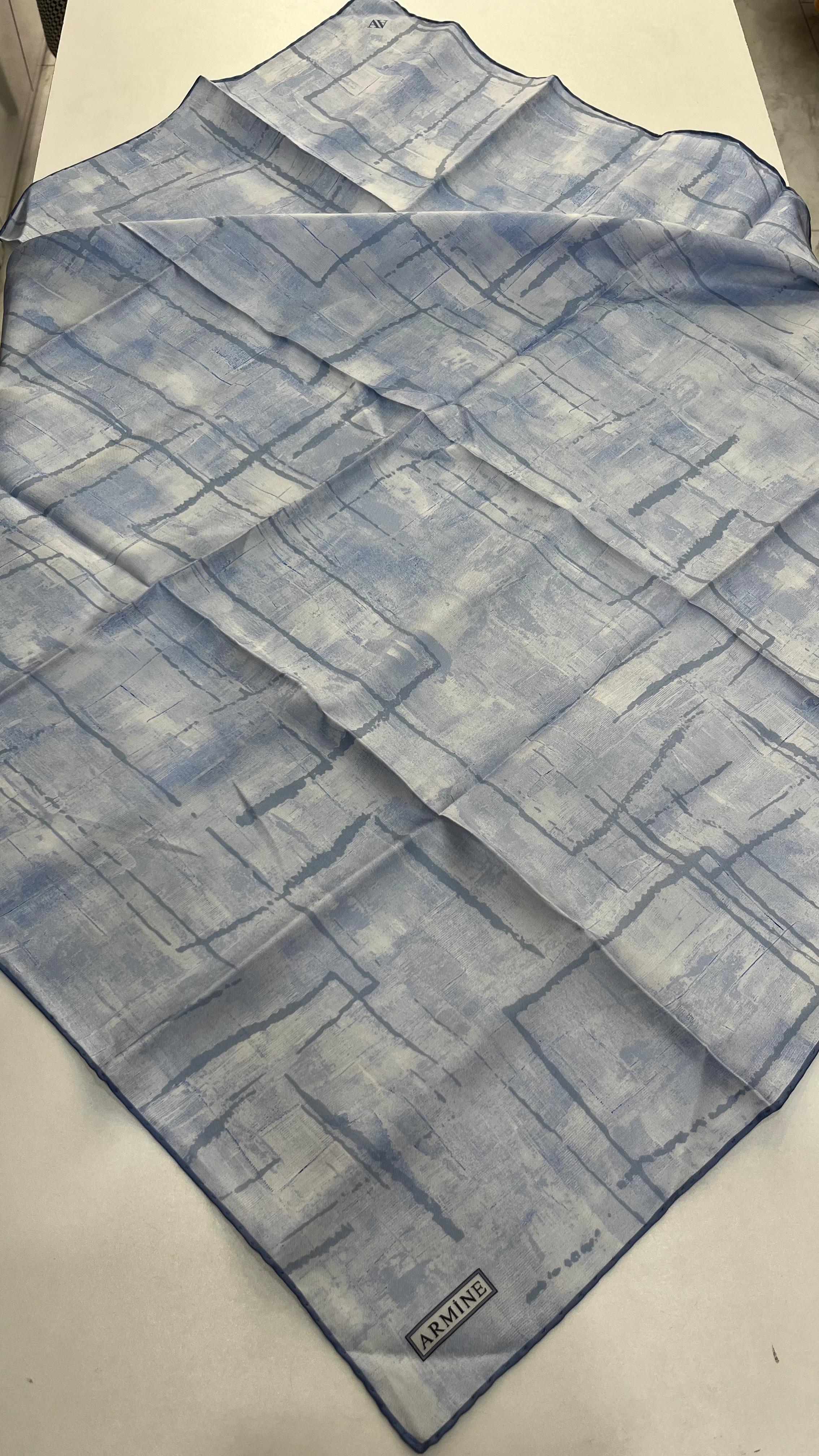 Armine 2025 Yaz sezonu Twill İpek Eşarp Mavi