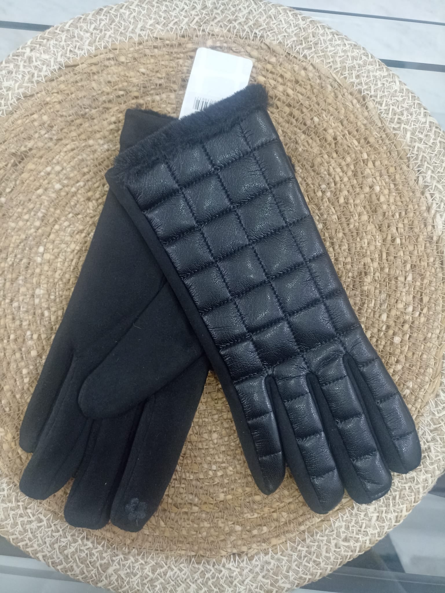 Deri Ve Bambu Özel Doku Siyah