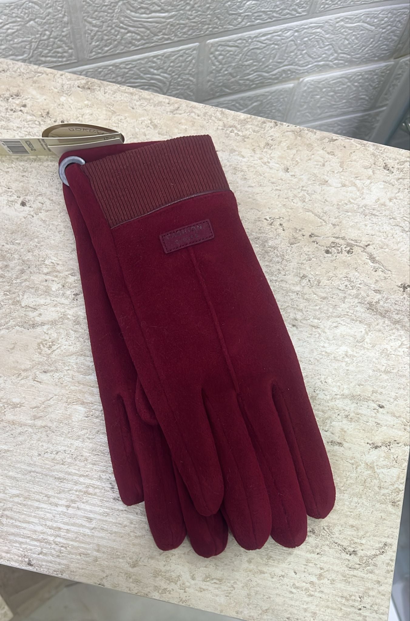 Özel Bambu Süet Doku Bordo