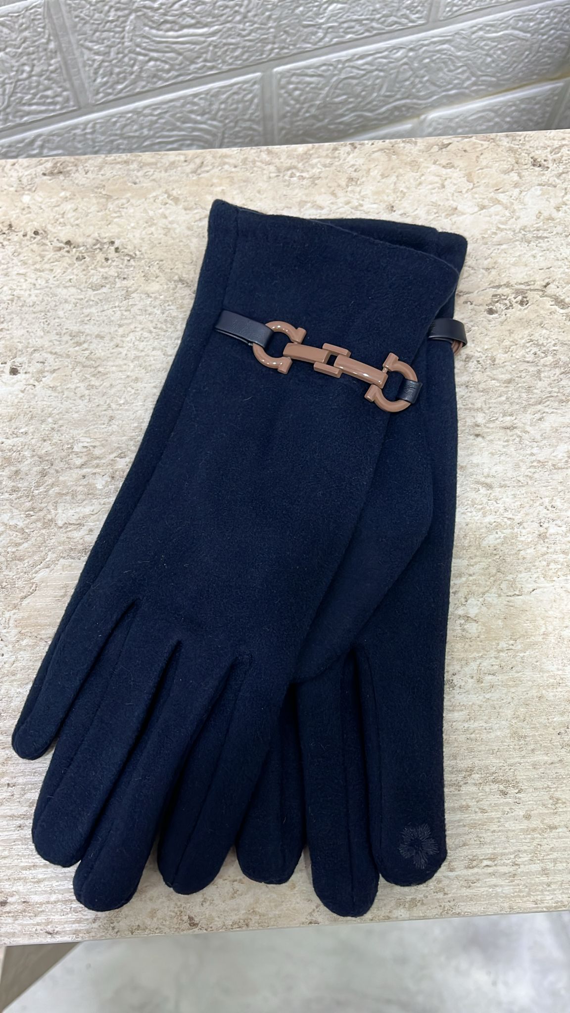 Özel Bambu Süet Doku Lacivert