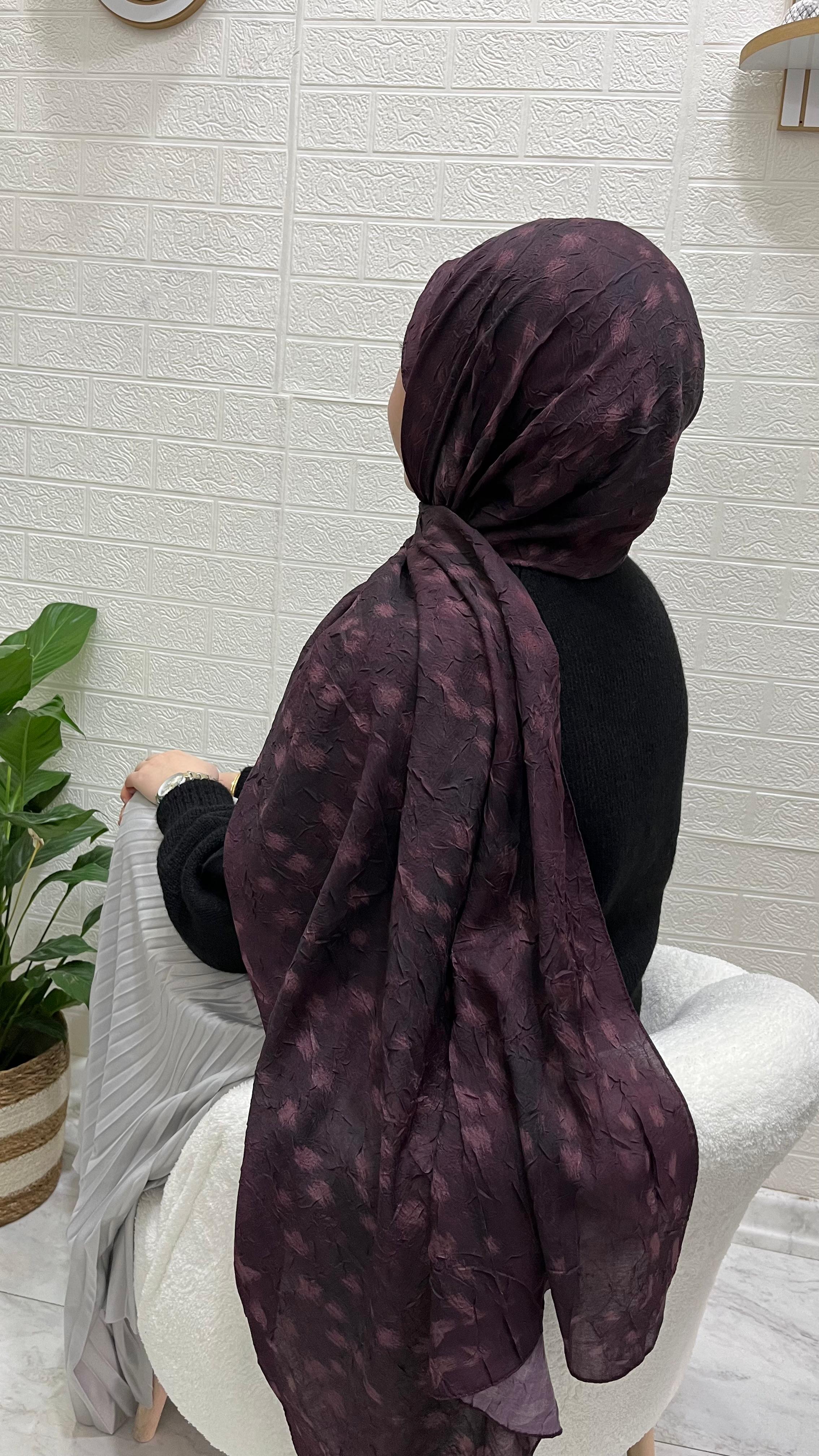 Bambi Kraş Şal Koyu Bordo