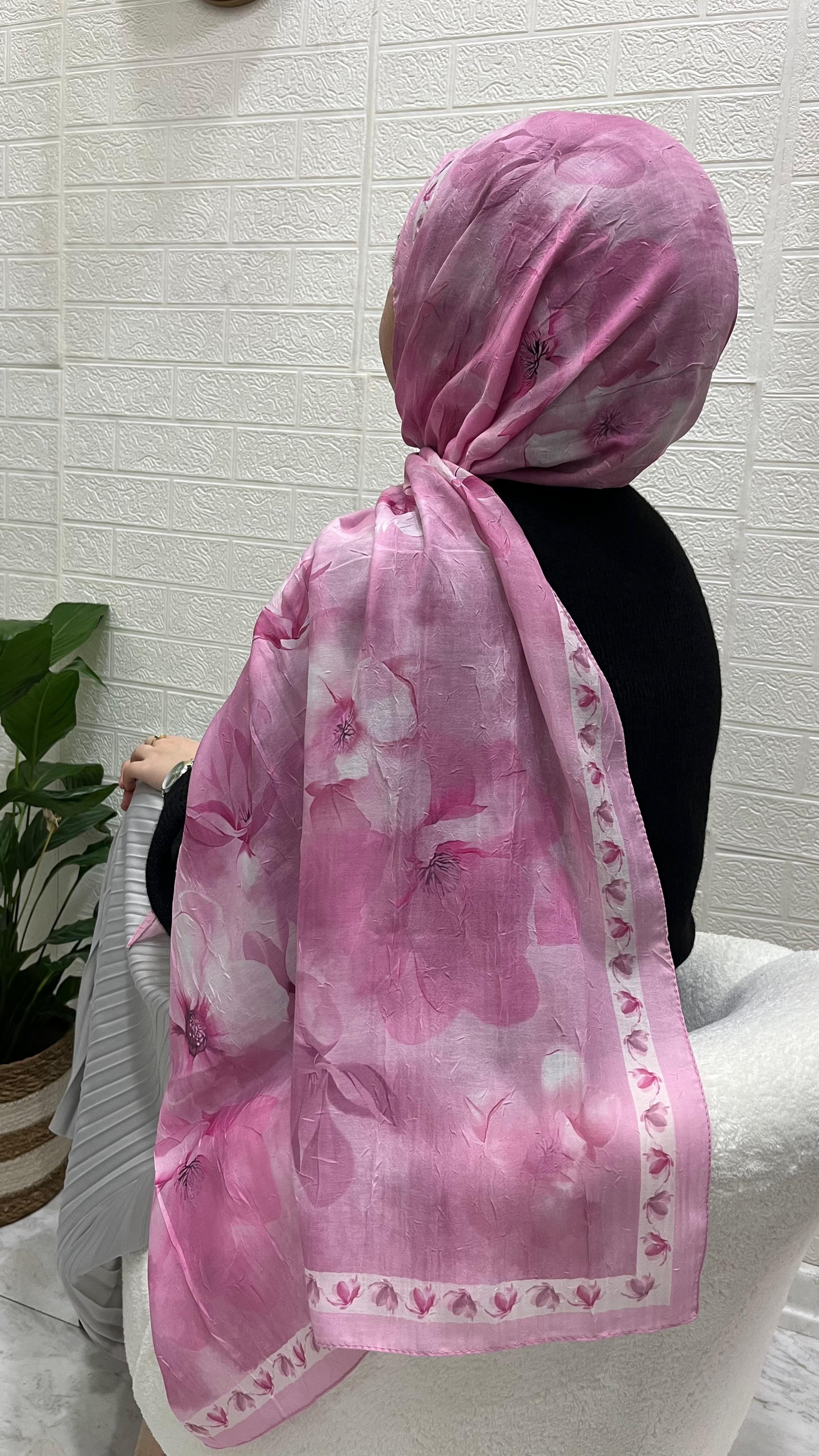 PEONY Desenli Kraş Şal Pembe