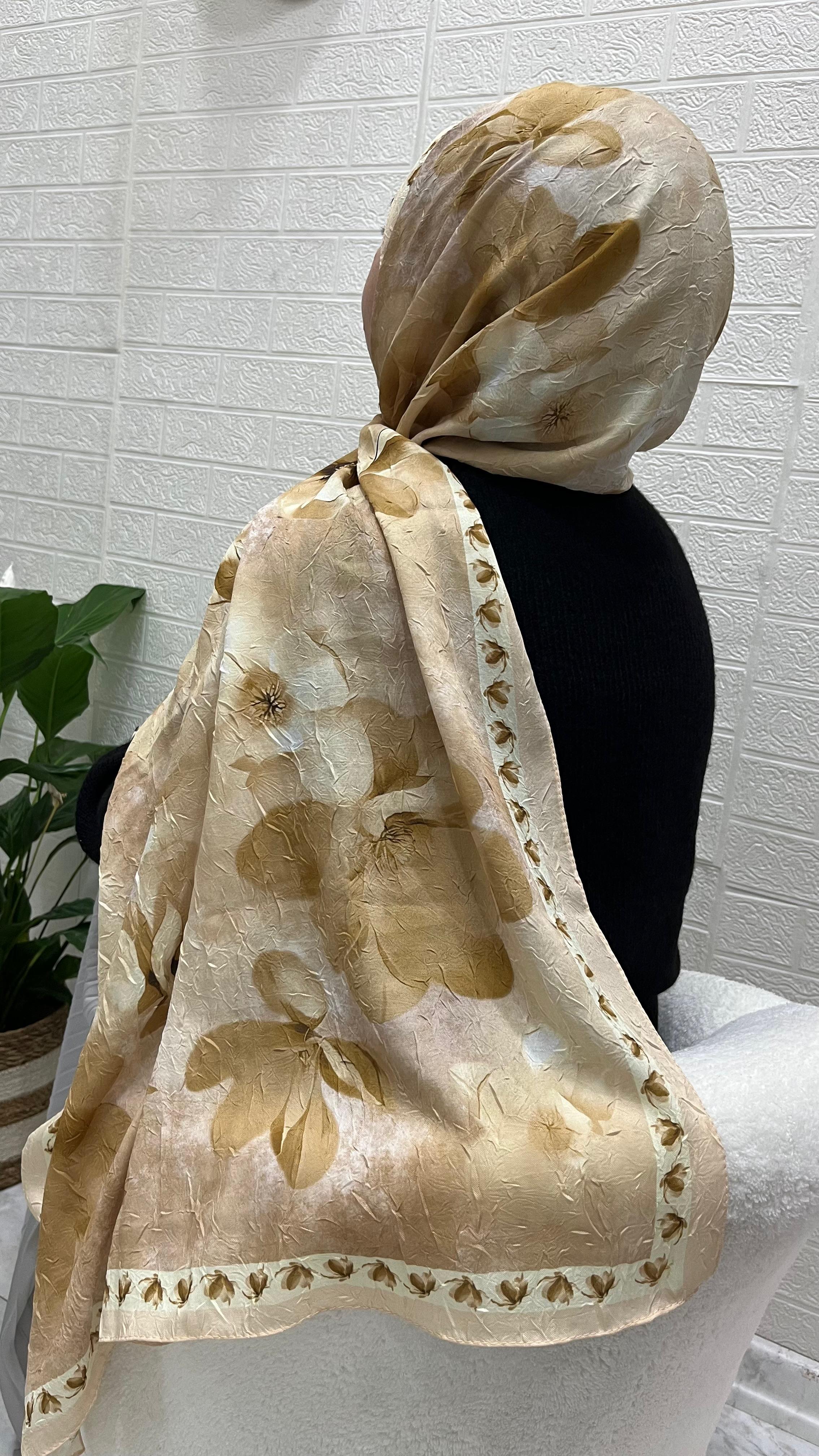 PEONY Desenli Kraş Şal Tatlı Sarı