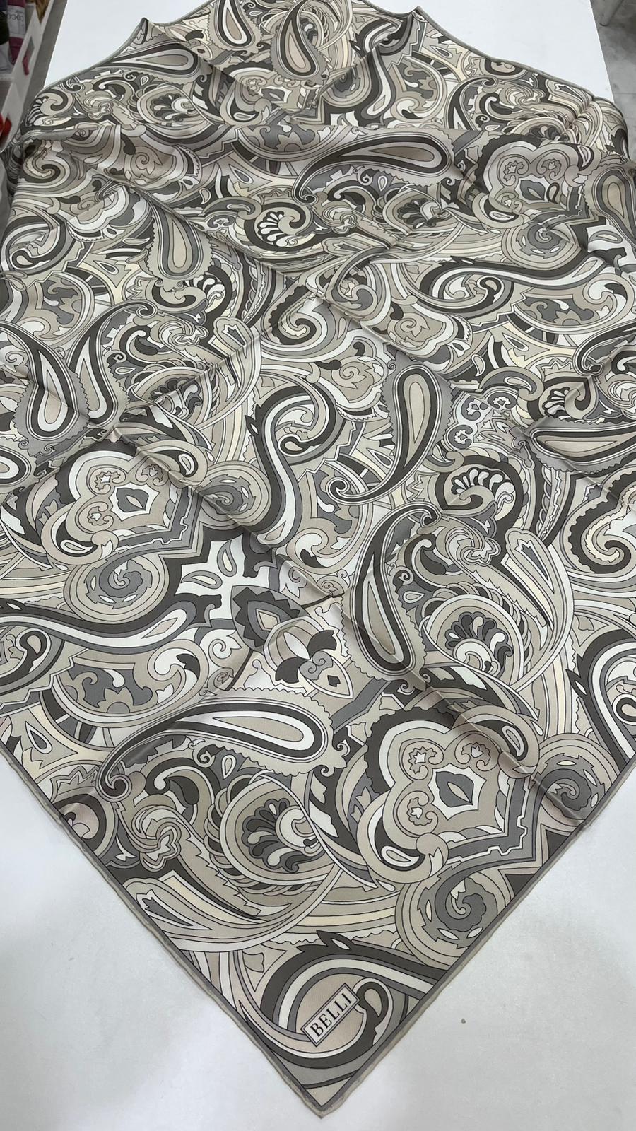 BELLI '25 Kış Twill İpek Eşarp Koyu Bej