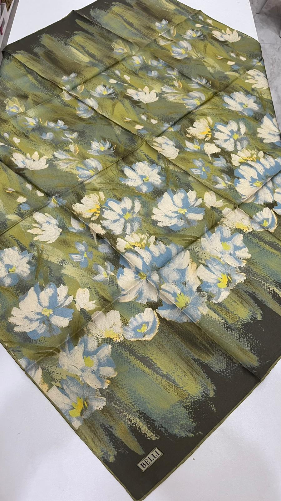 BELLI '25 Kış Twill İpek Eşarp Yeşil