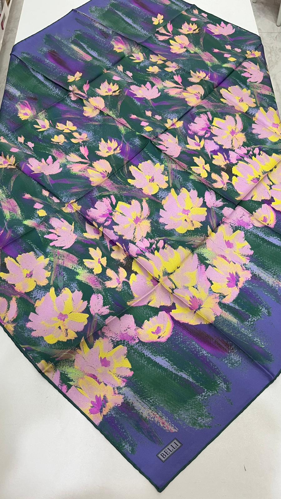 BELLI '25 Kış Twill İpek Eşarp Morcivert