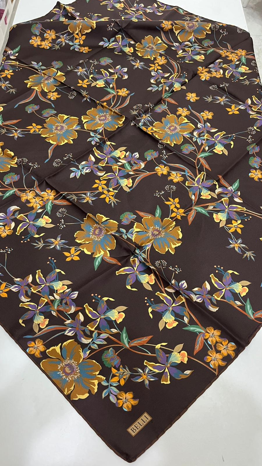 BELLI '25 Kış Twill İpek Eşarp Kakao