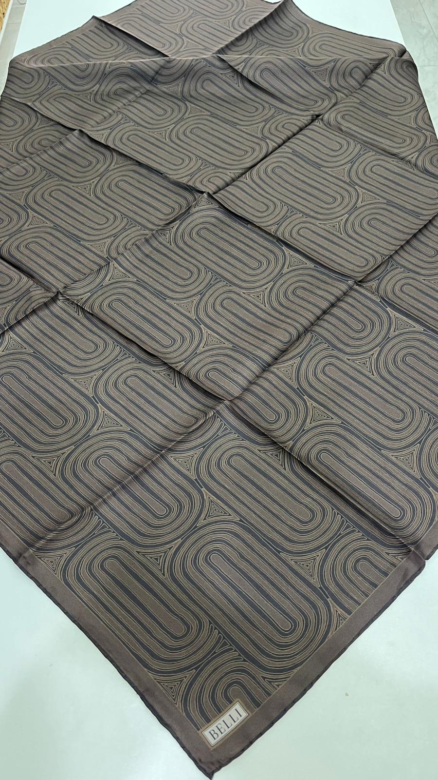 BELLI '25 Kış Twill İpek Eşarp Acı Kahve