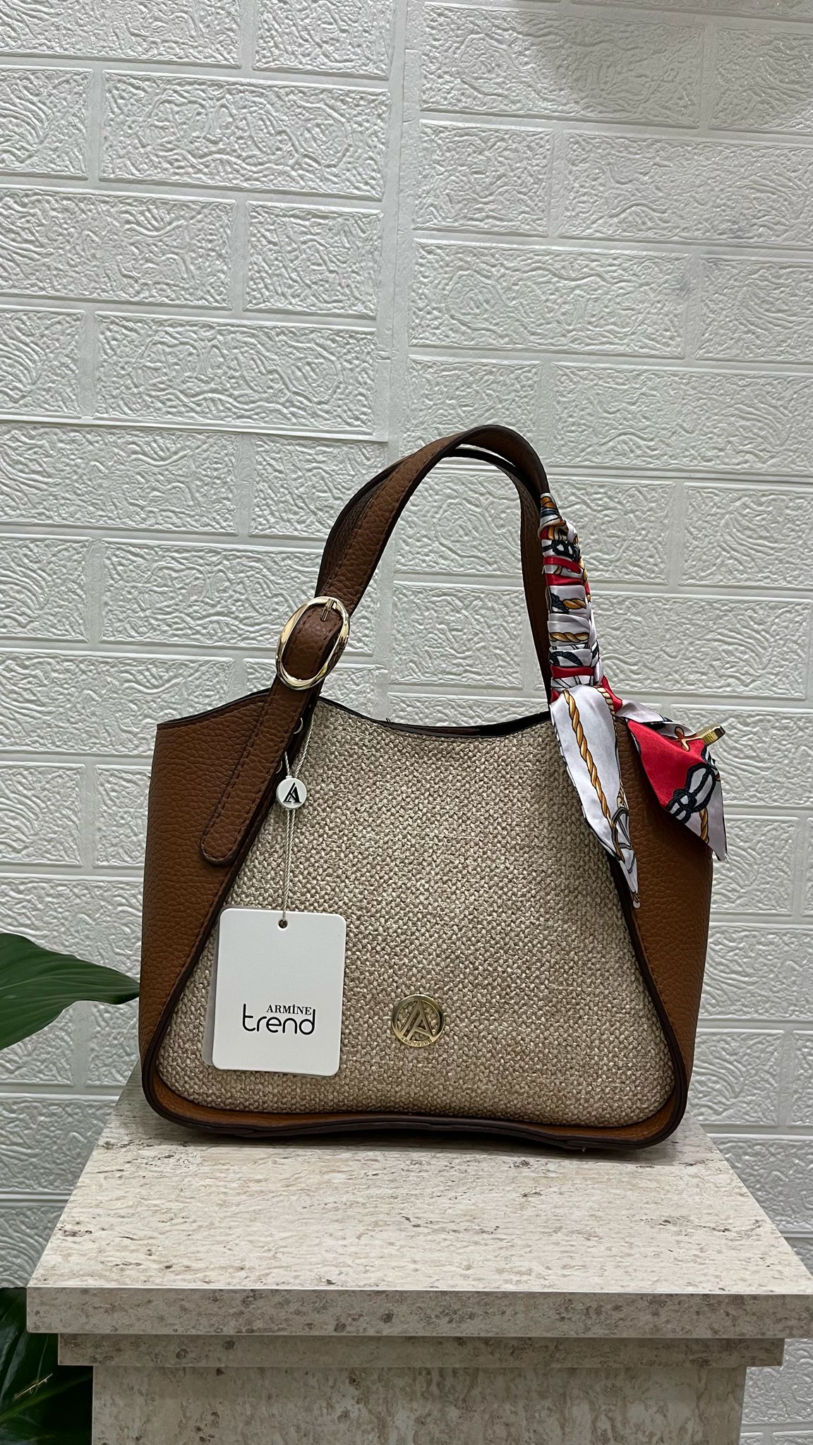 Armine Çanta Hasır Görünümlü Taba