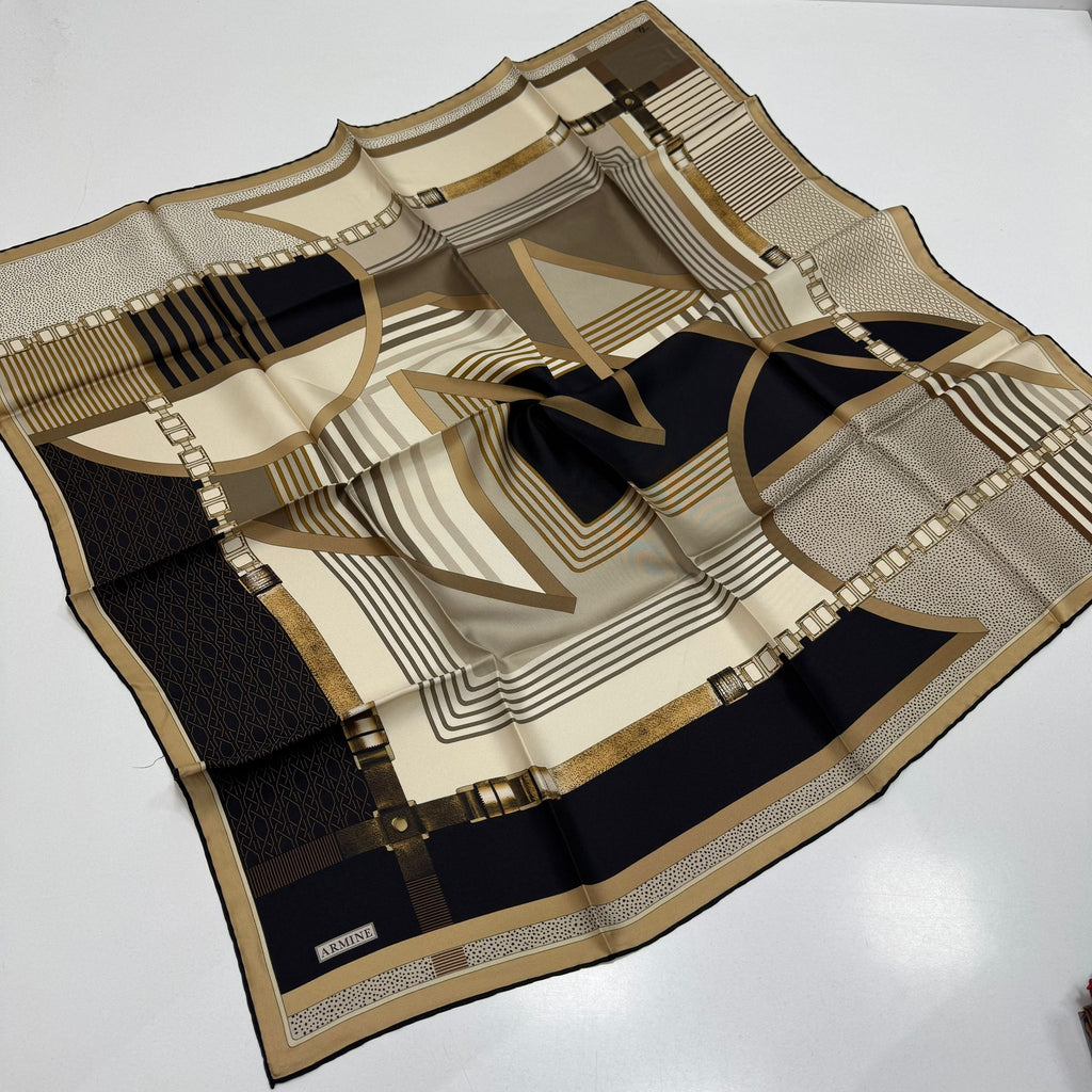 Armine'26 Twill İpek Yaz Sezonu Siyah Bej