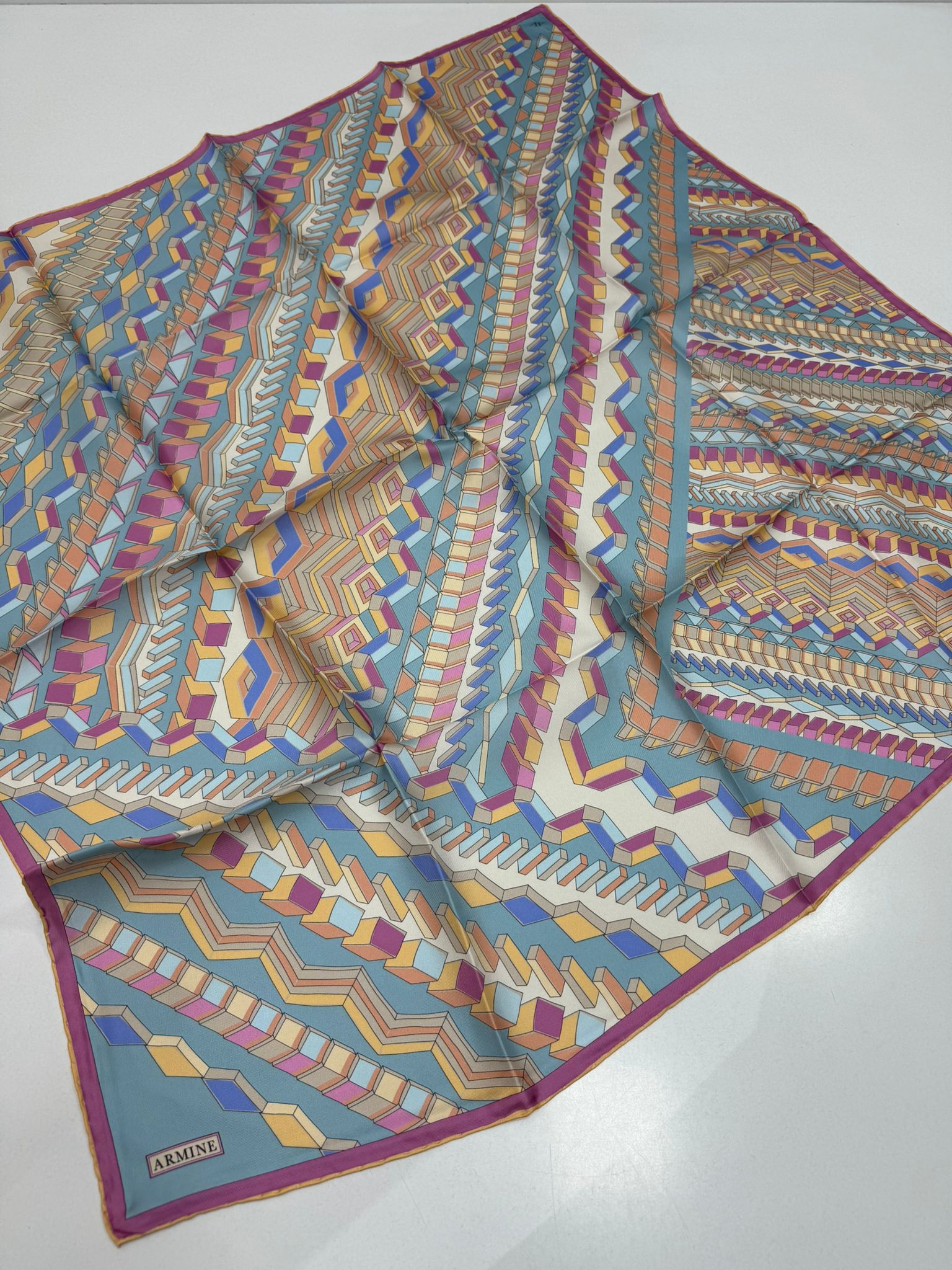 Armine'26 Twill İpek Yaz Sezonu Pembe-Mavi