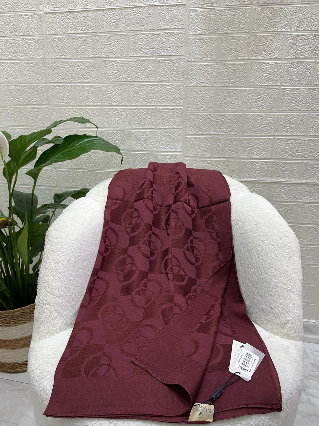 Noura Scarf Dama Şal Bordo