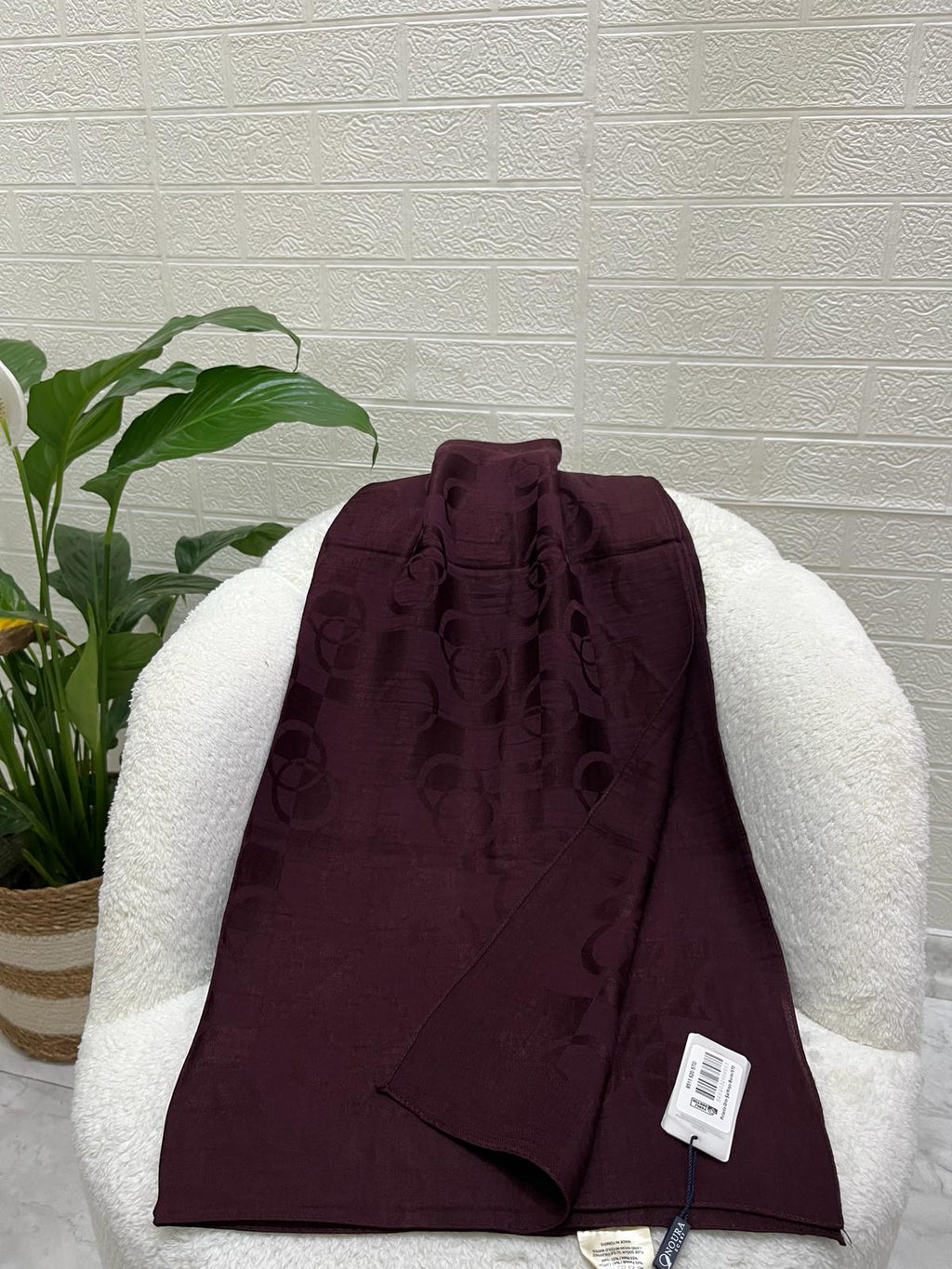 Noura Scarf Dama Şal Koyu Bordo