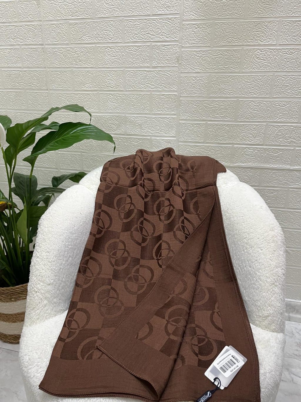 Noura Scarf Dama Şal Çikolata
