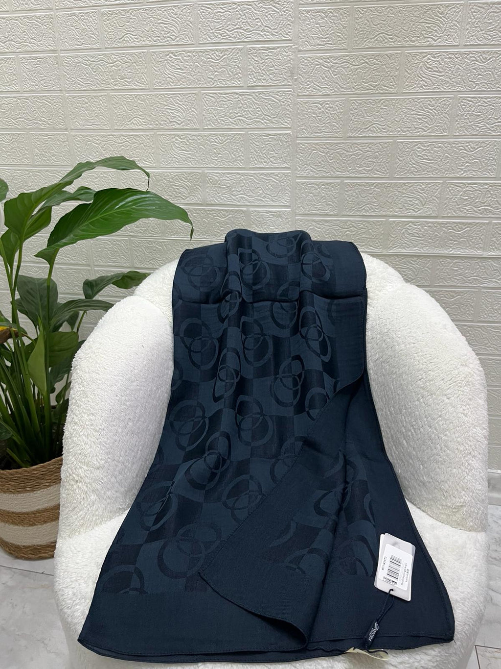 Noura Scarf Dama Şal Koyu Lacivert