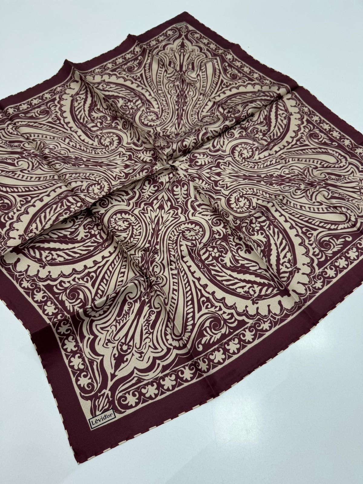 Levidor Twill İpek Eşarp Etro Bordo