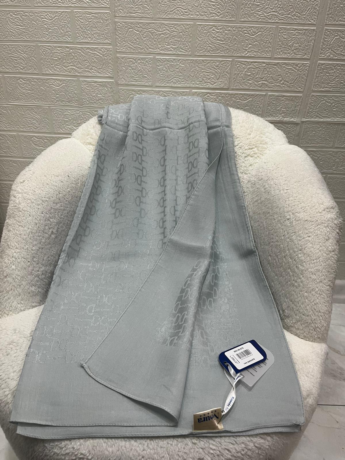 Noura Scarf Kilit Desen Şal Gri
