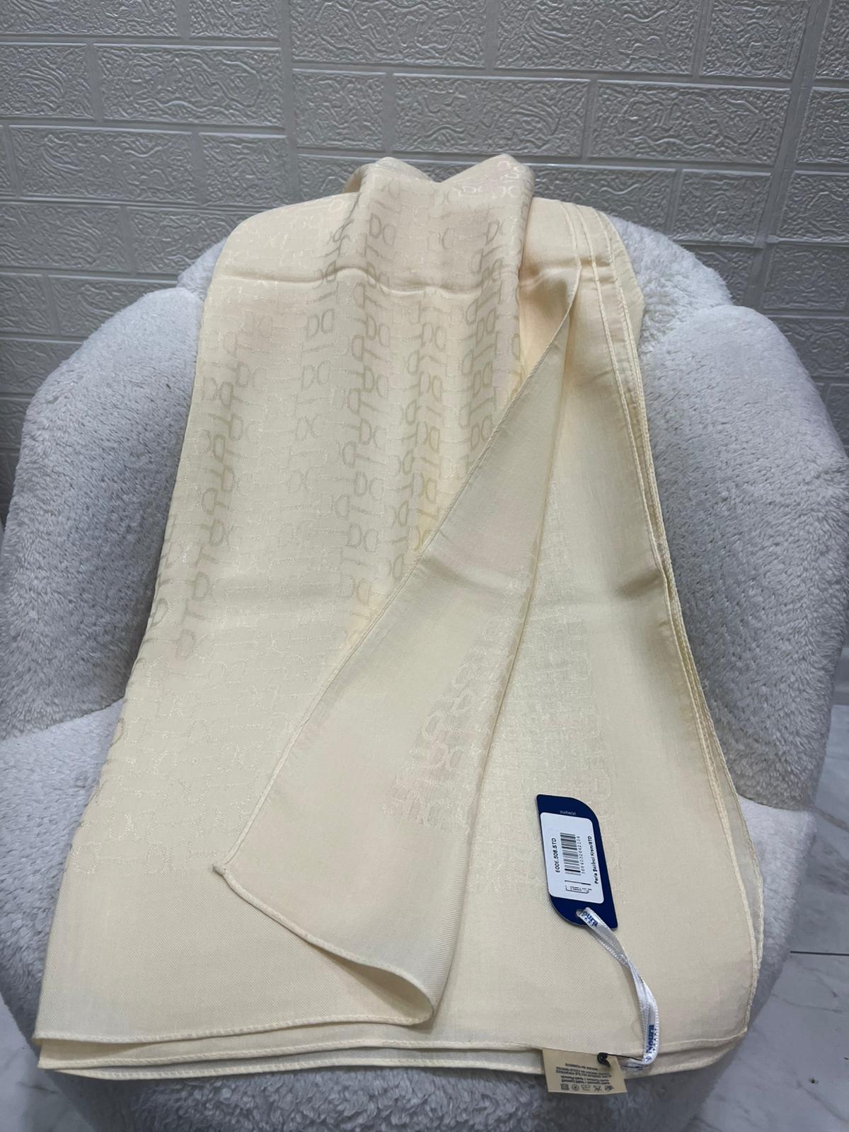 Noura Scarf Kilit Desen Şal Krem