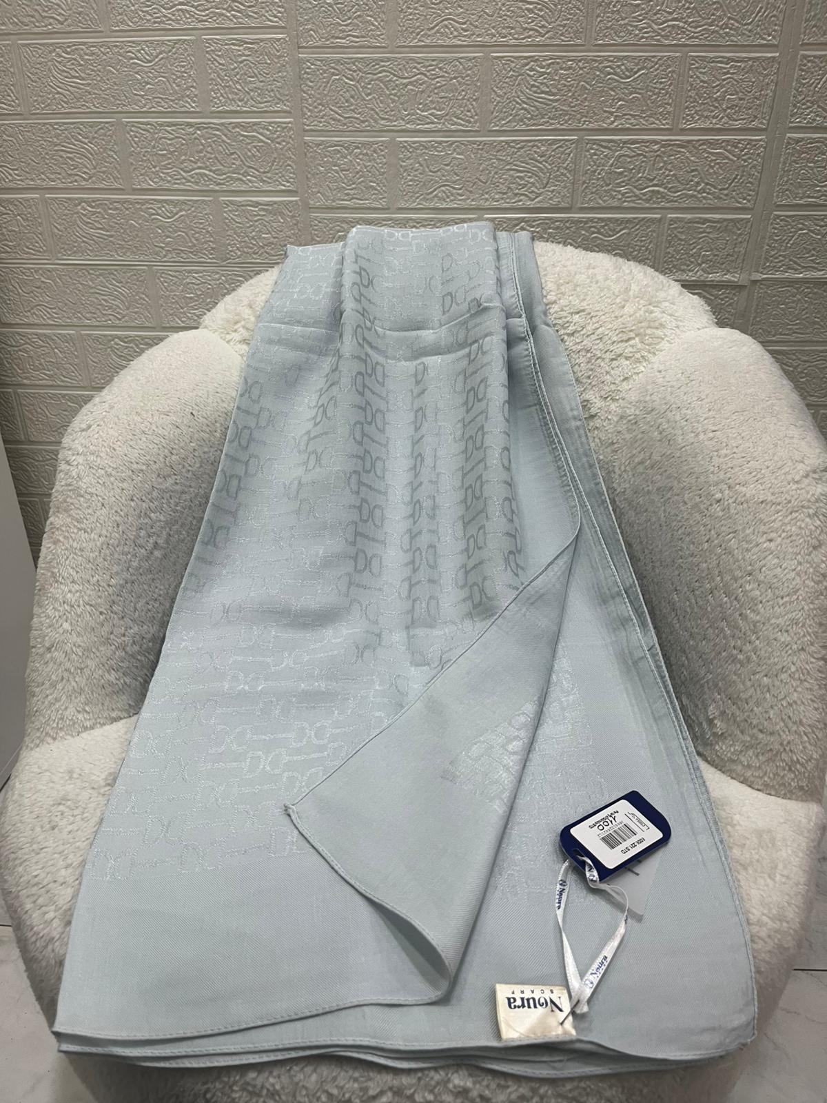 Noura Scarf Kilit Desen Şal Gümüş