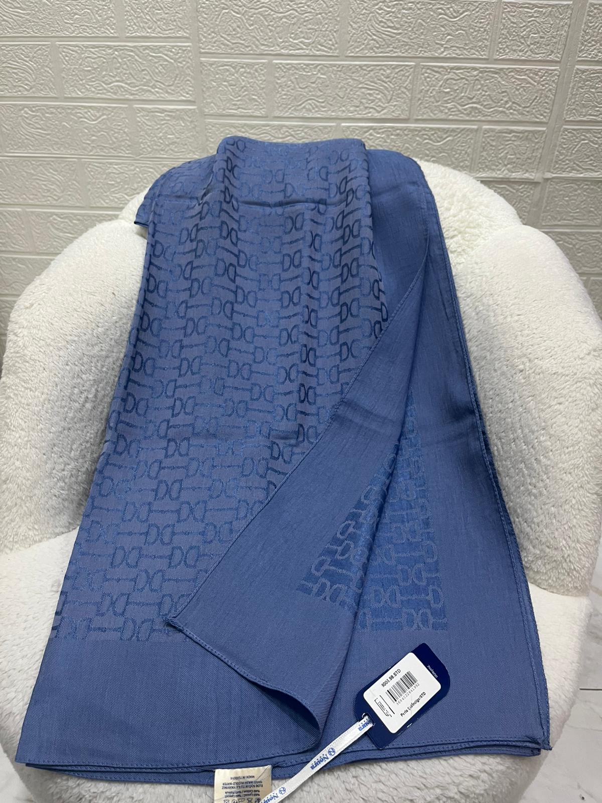 Noura Scarf Kilit Desen Şal İndigo