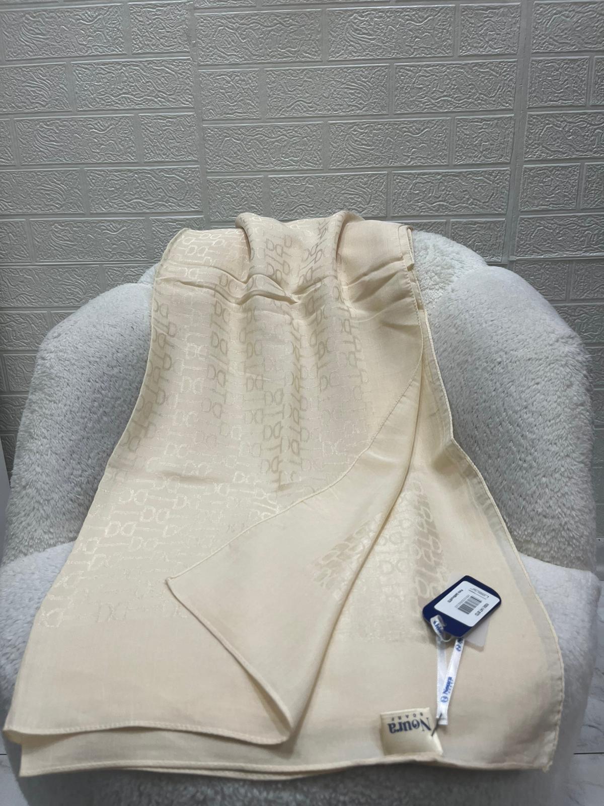 Noura Scarf Kilit Desen Şal Ekru