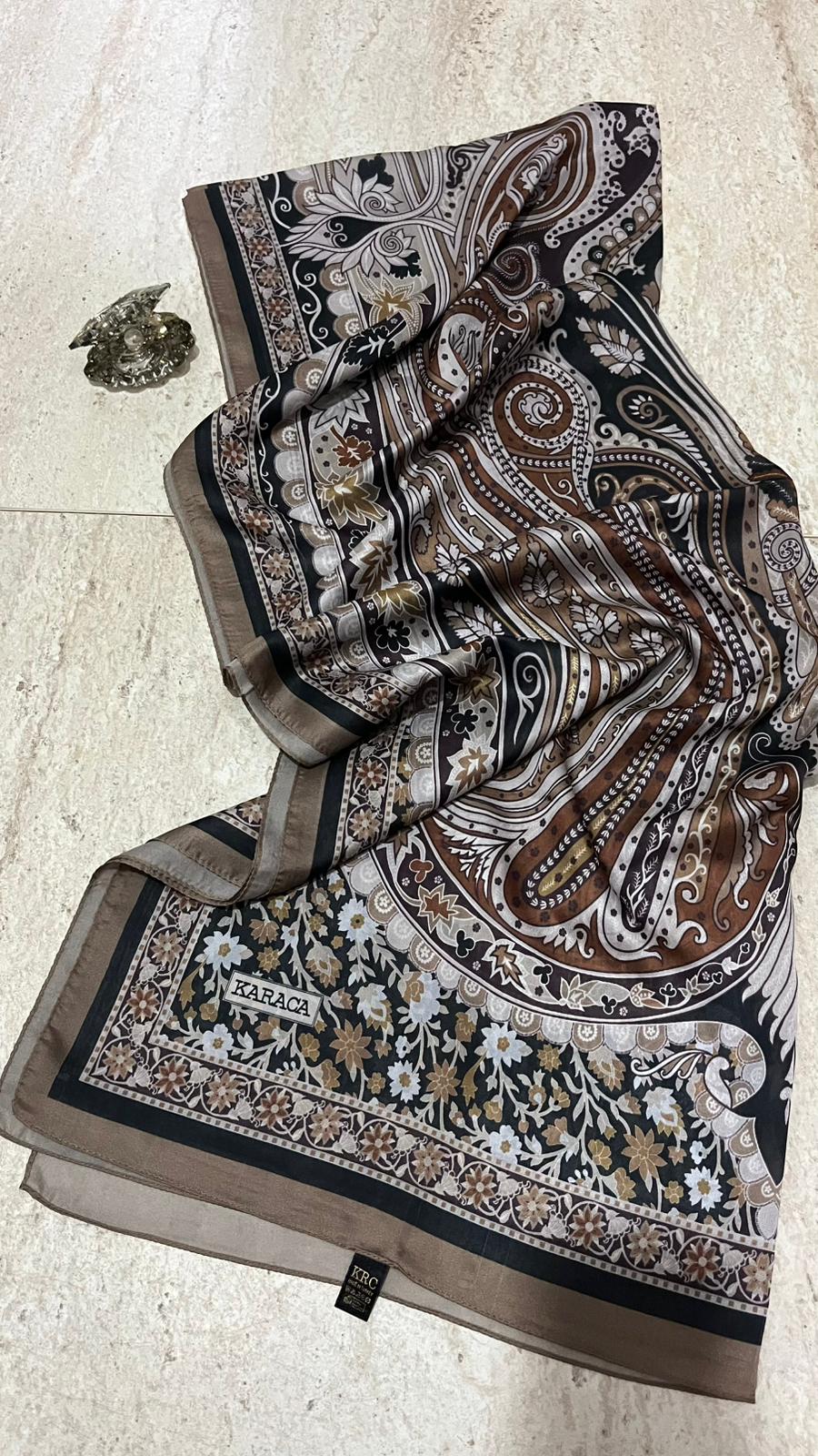 Etro Desen Vual İpek Şal Vizon