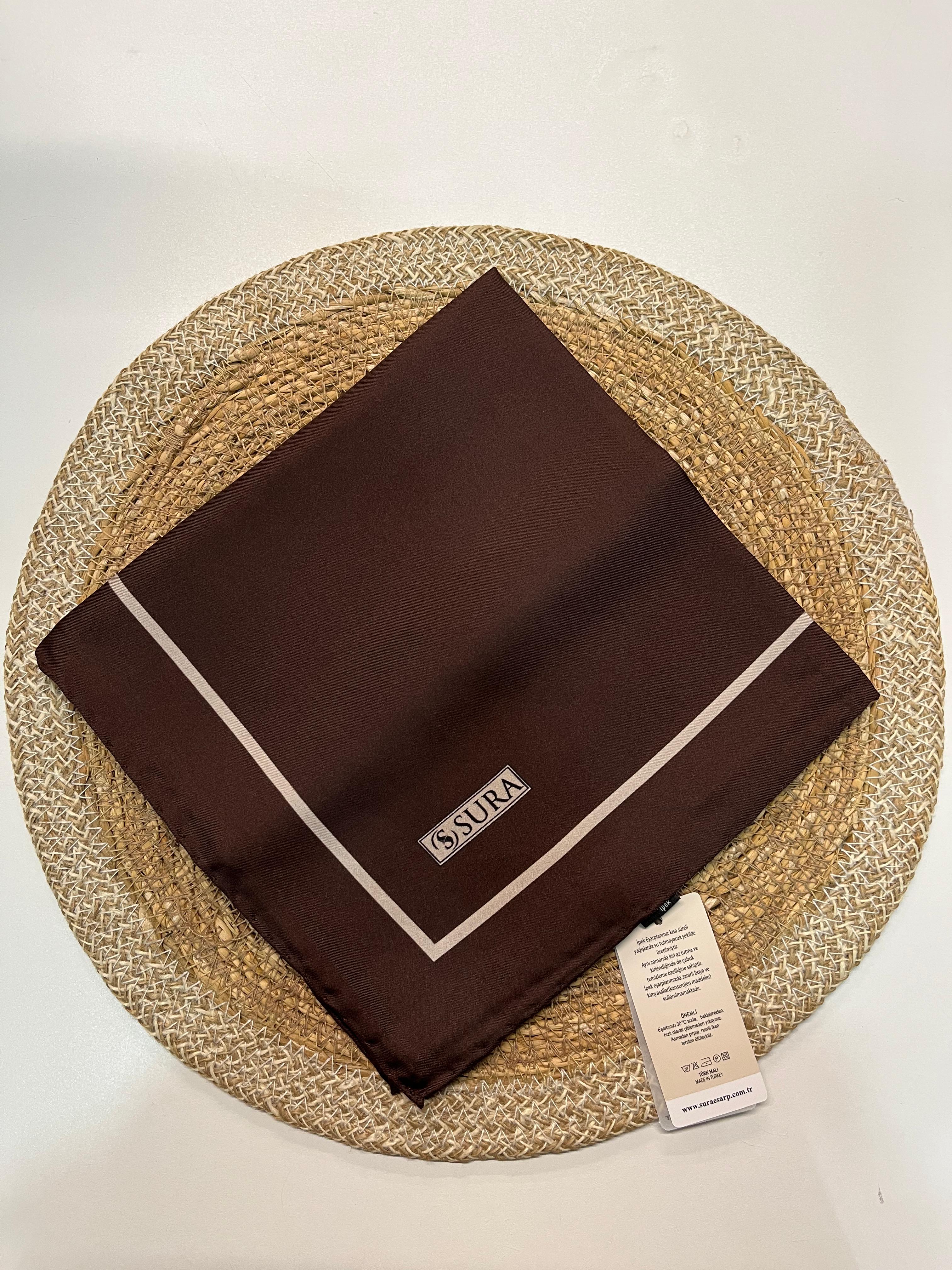 Sura Twill İpek Eşarp Kahve