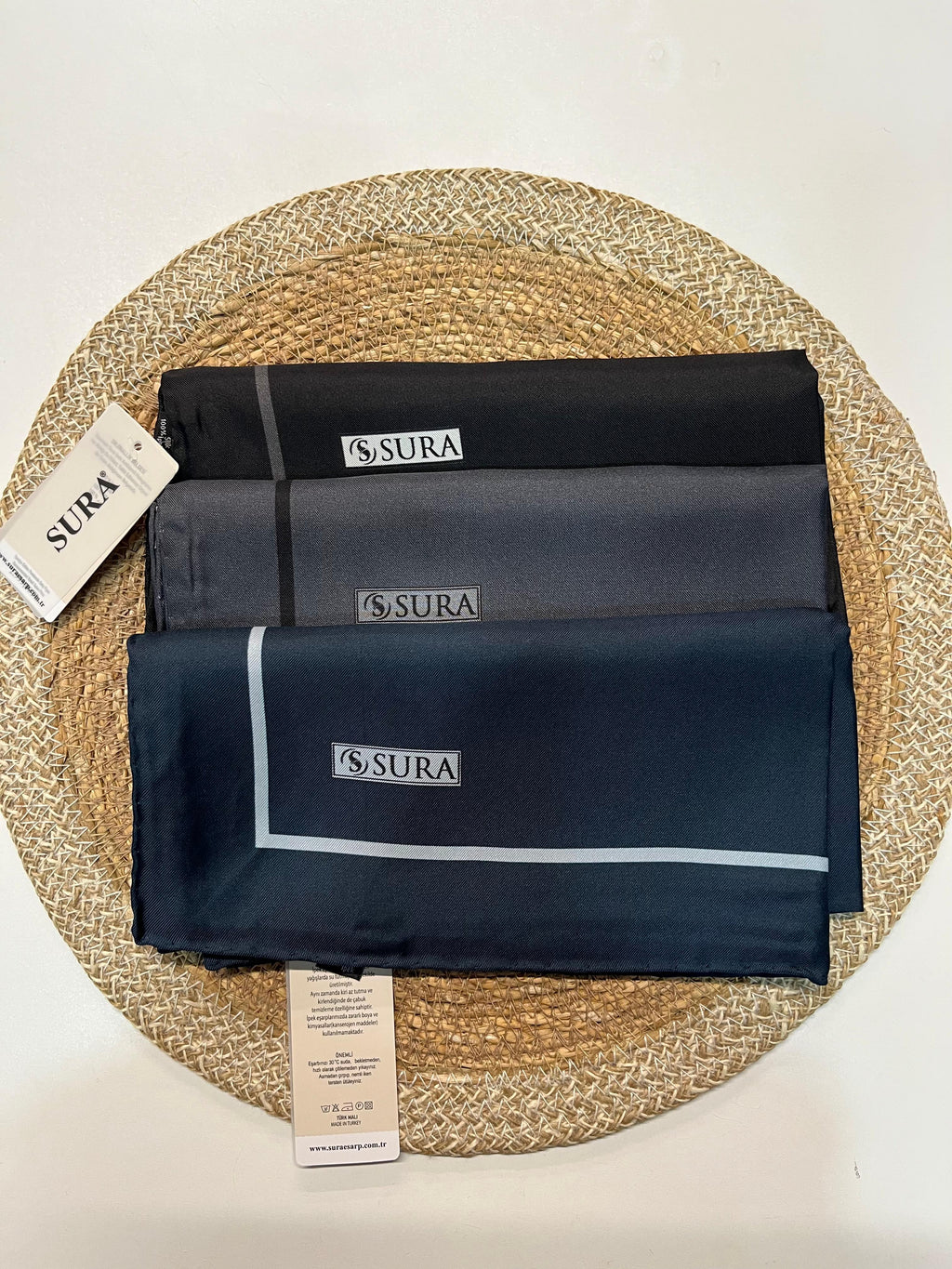 Sura Twill İpek Eşarp Lacivert