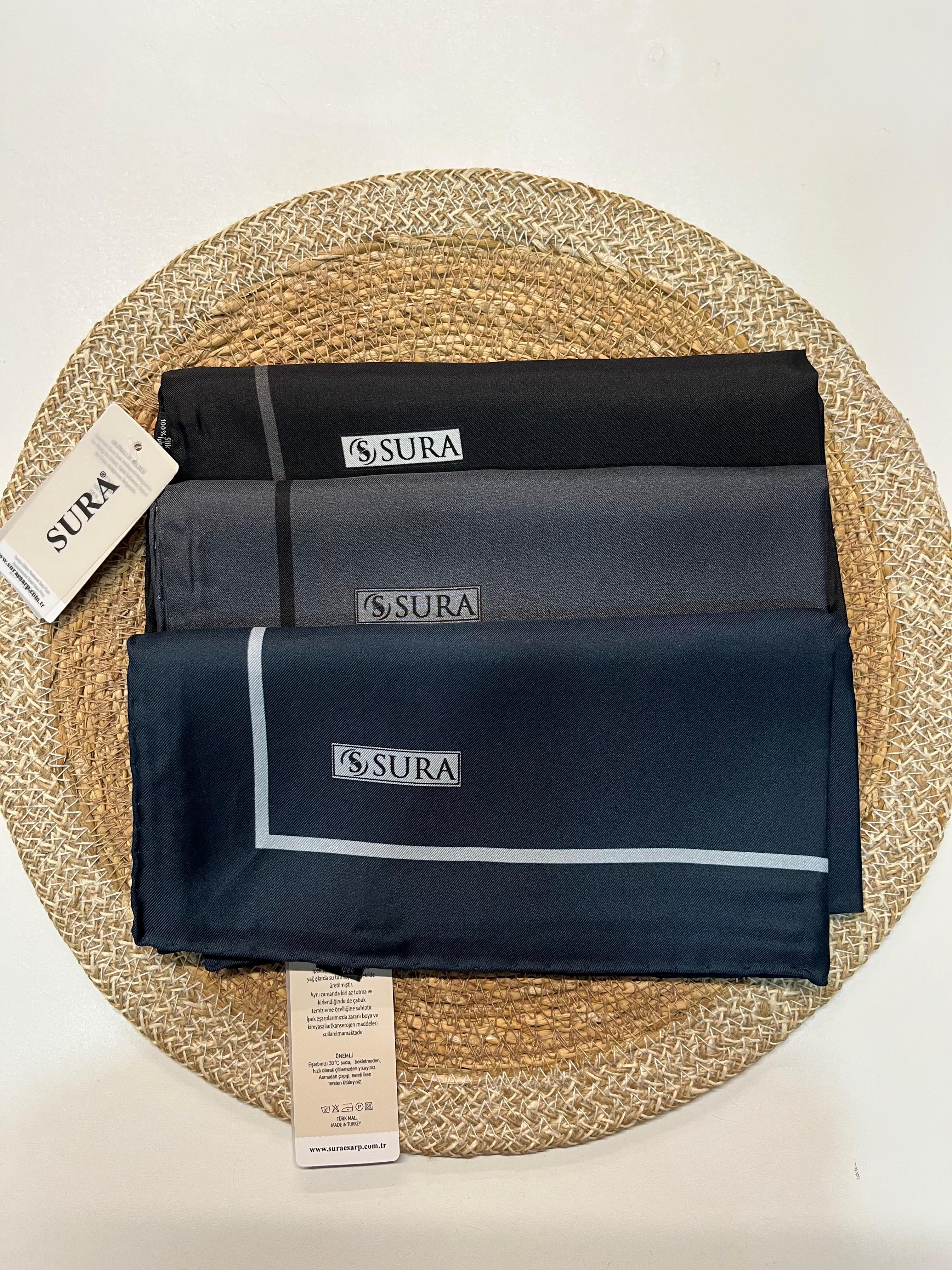 Sura Twill İpek Eşarp Lacivert
