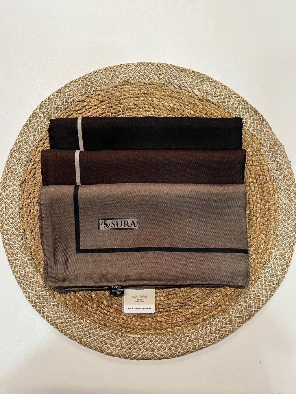 Sura Twill İpek Eşarp Kahve