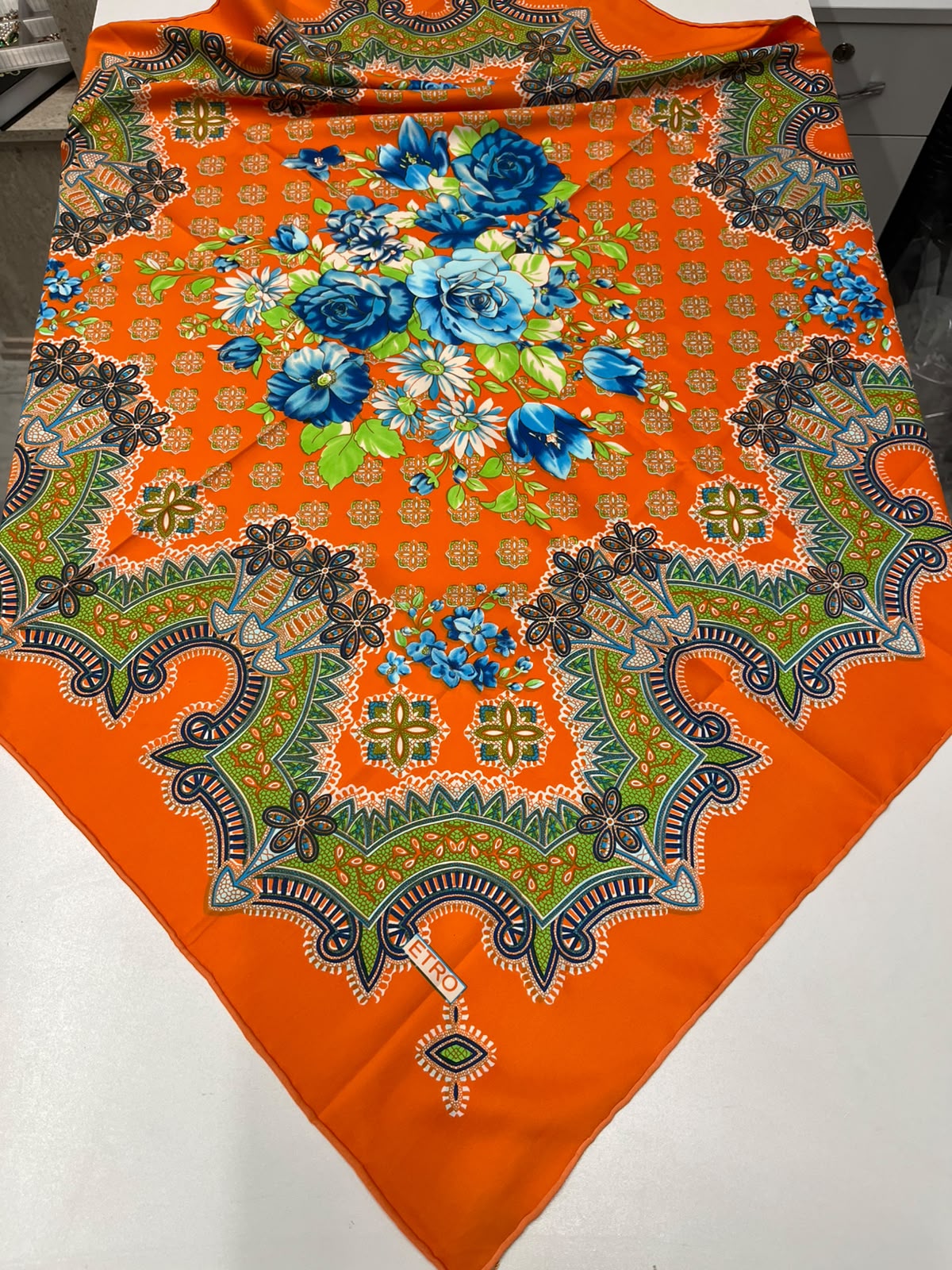 İthal  Twill İpek Eşarp Oranj