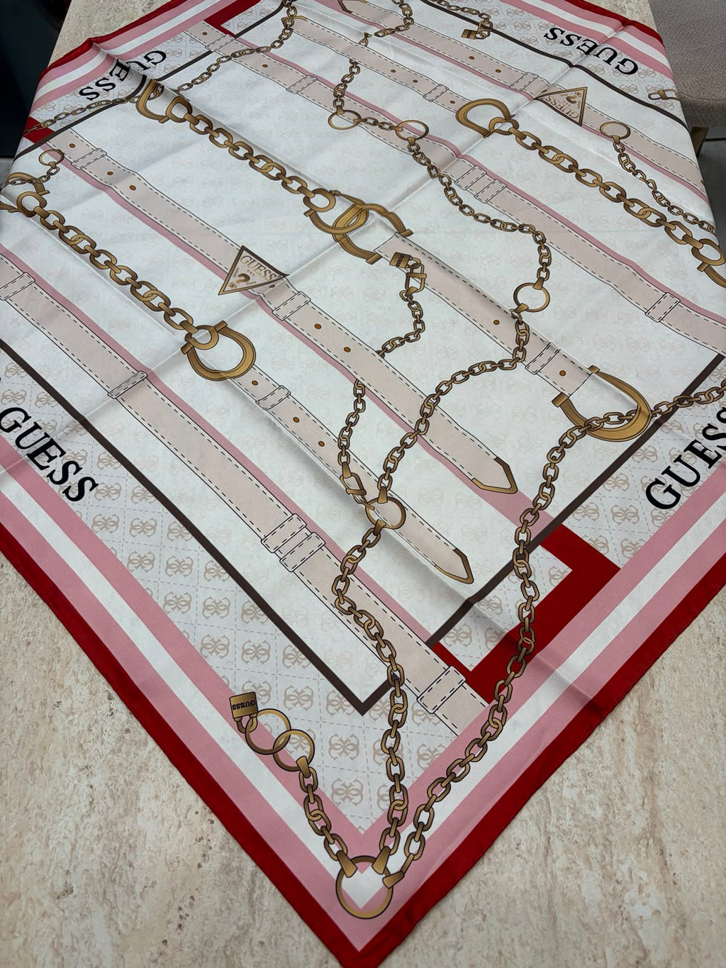 Twill İpek Eşarp Nar Çiçeği