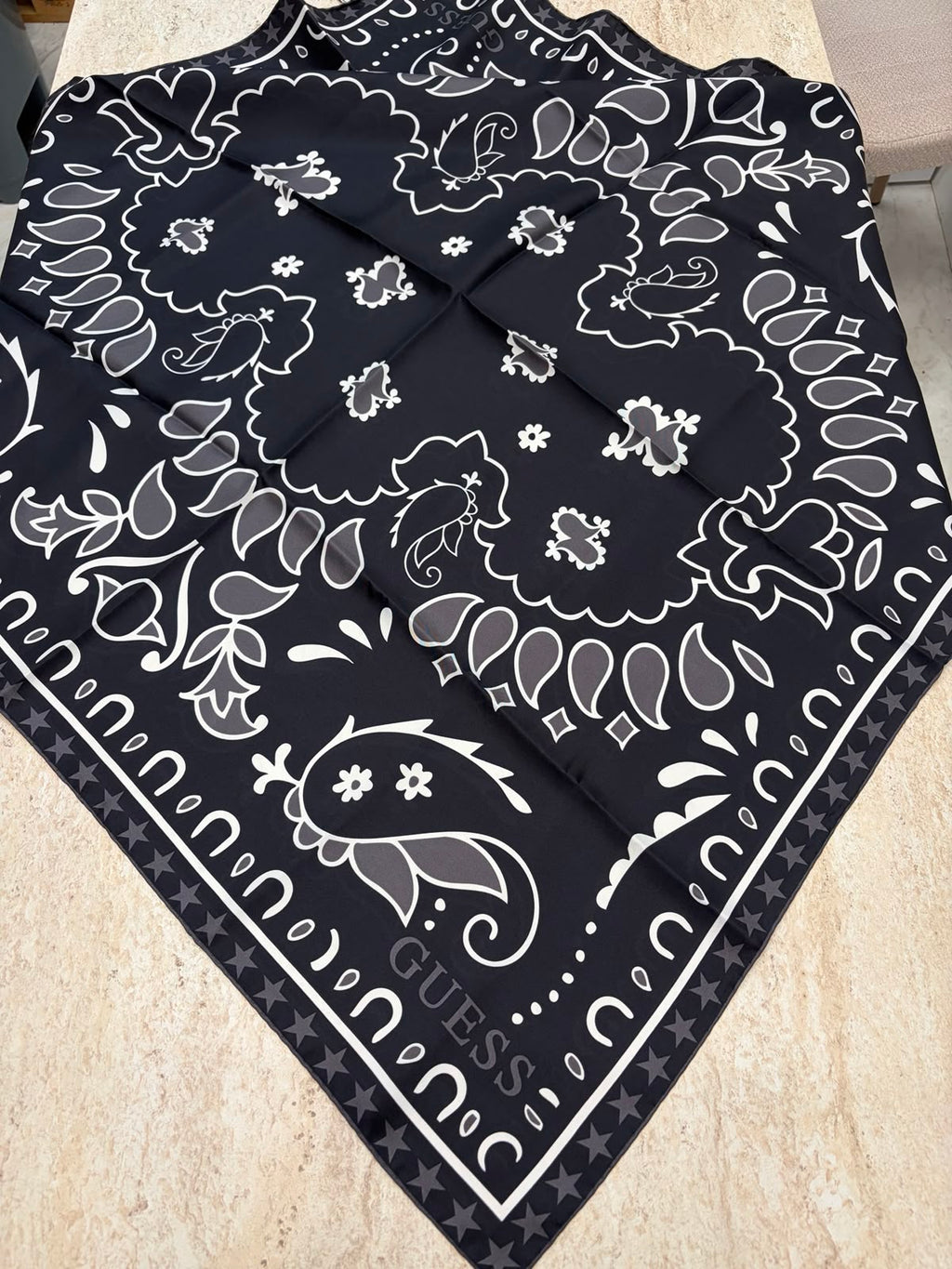 Twill İpek Eşarp Siyah-Antrasit